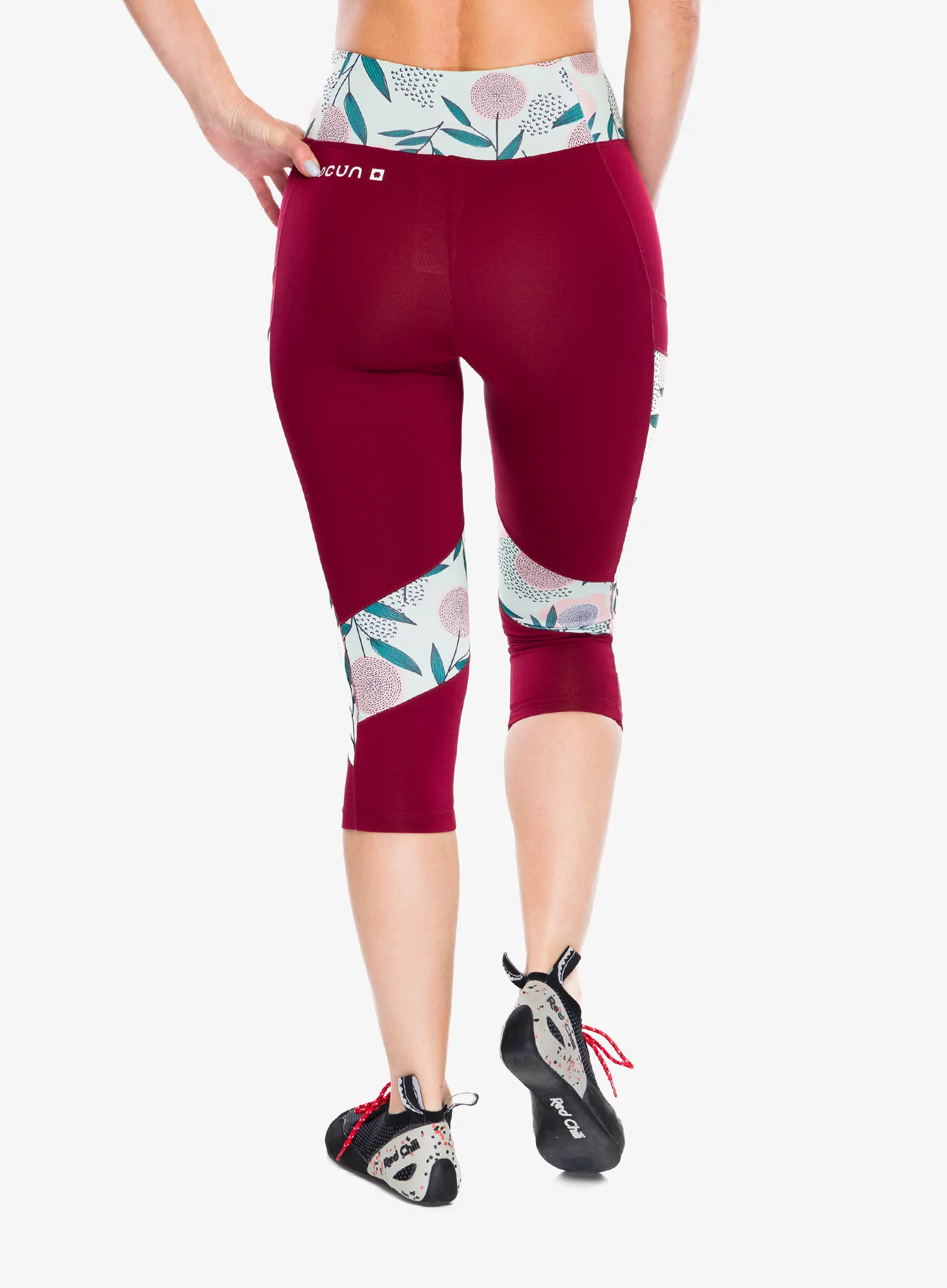 Laipiojimo tamprės Ocun Rhea 3/4 Leggings - wine merlot