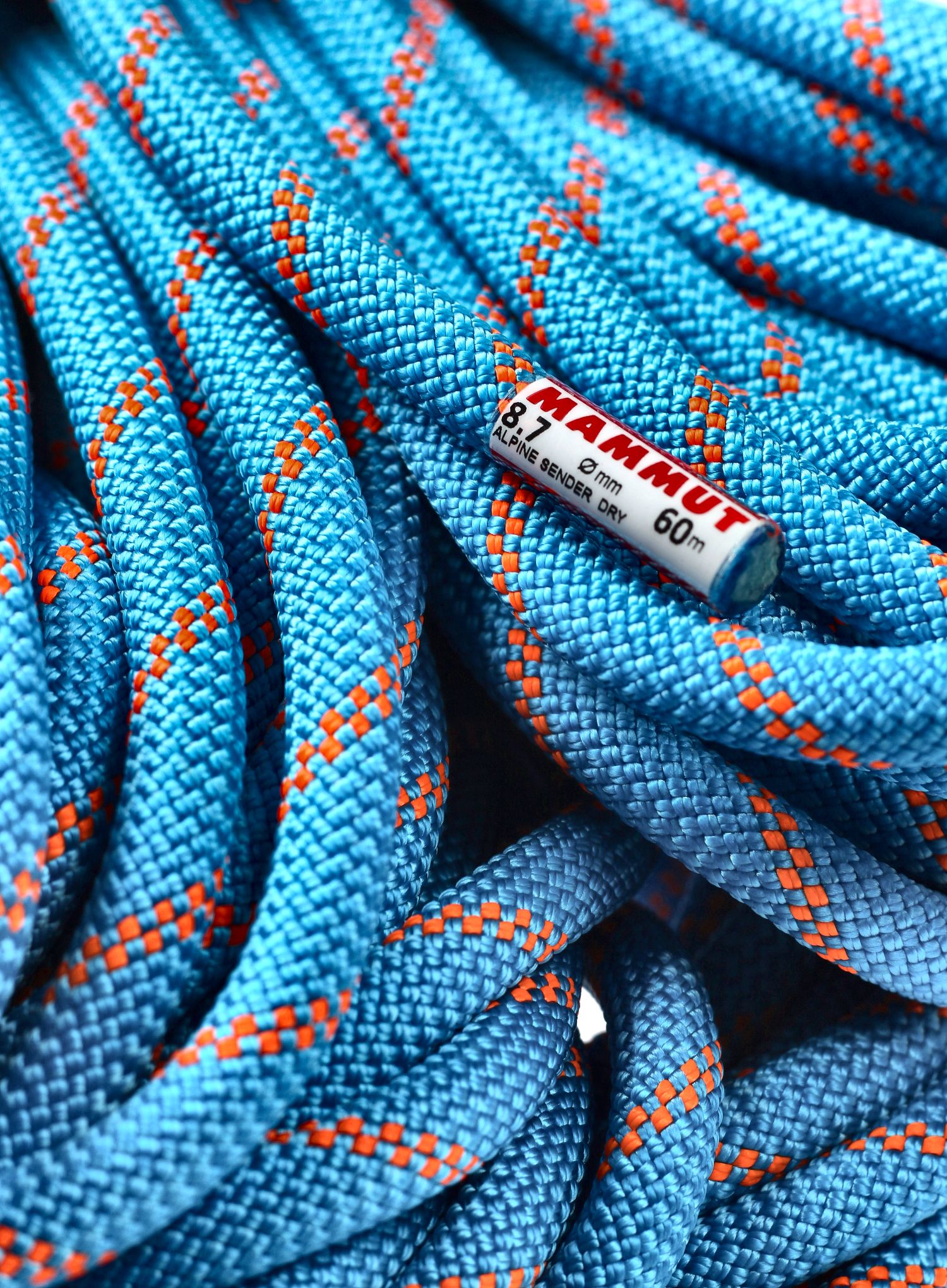 Dinaminė virvė Mammut 8.7 Alpine Sender Dry Rope 60 m - ocean/vibrant orange
