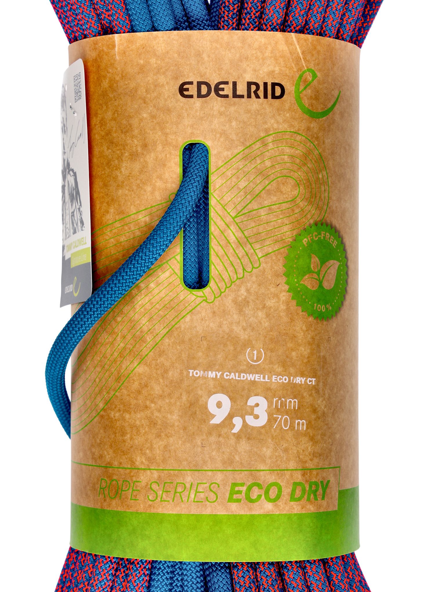 Virvė Edelrid Tommy Caldwell Eco Dry CT 9,3 mm 70 m - pink/turquoise