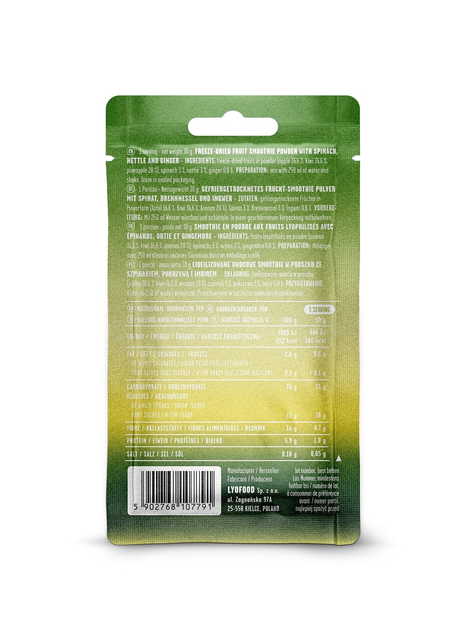 Liofilizatas LYOFOOD Green Smoothie 280 ml