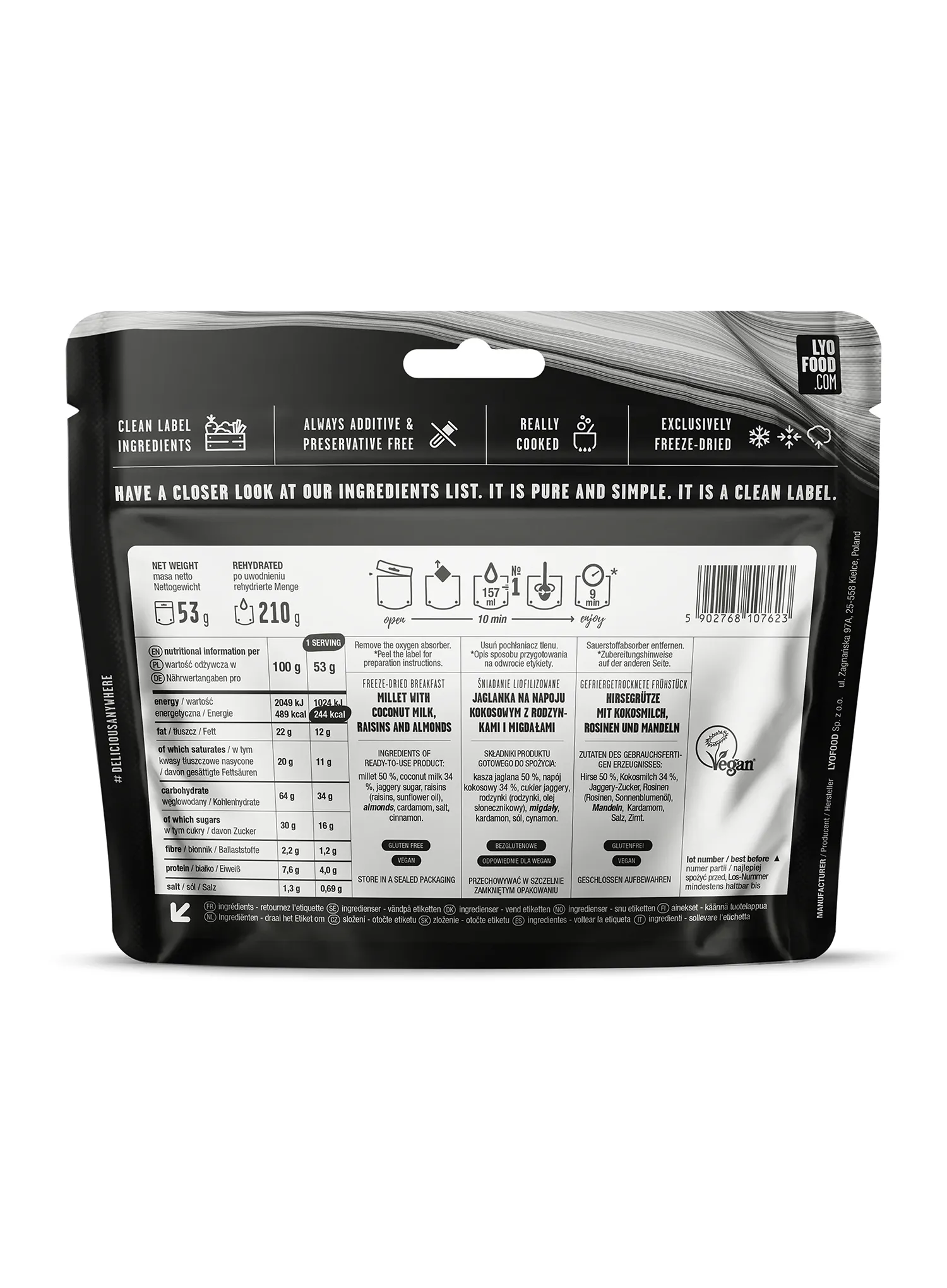 Liofilizatas LYOFOOD Millet Payasam 210g