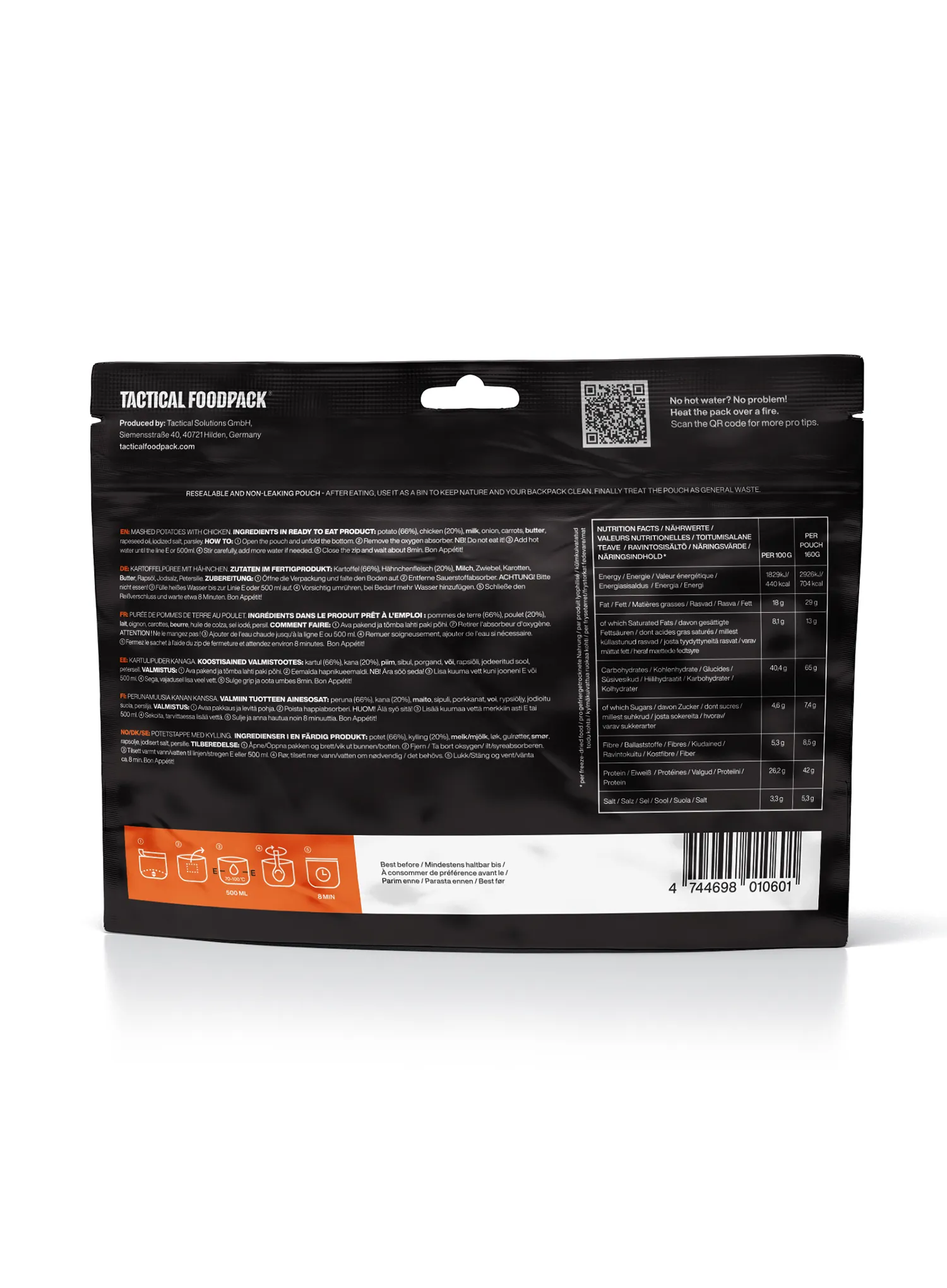 Liofilizatas Tactical Foodpack Bulvių košė su vištiena 660 g
