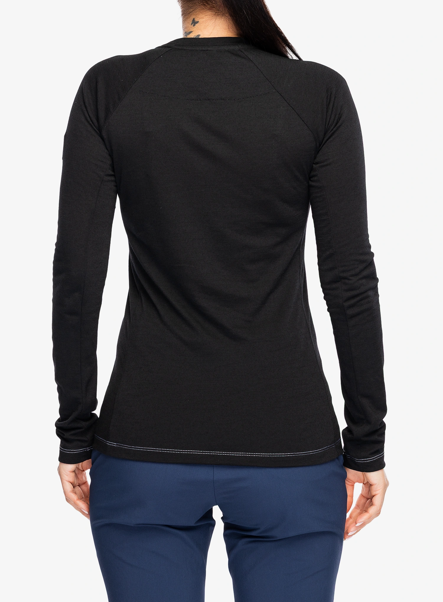 Marškinėliai ilgomis rankovėmis moterims Millet Trilogy Wool TS LS - black/noir