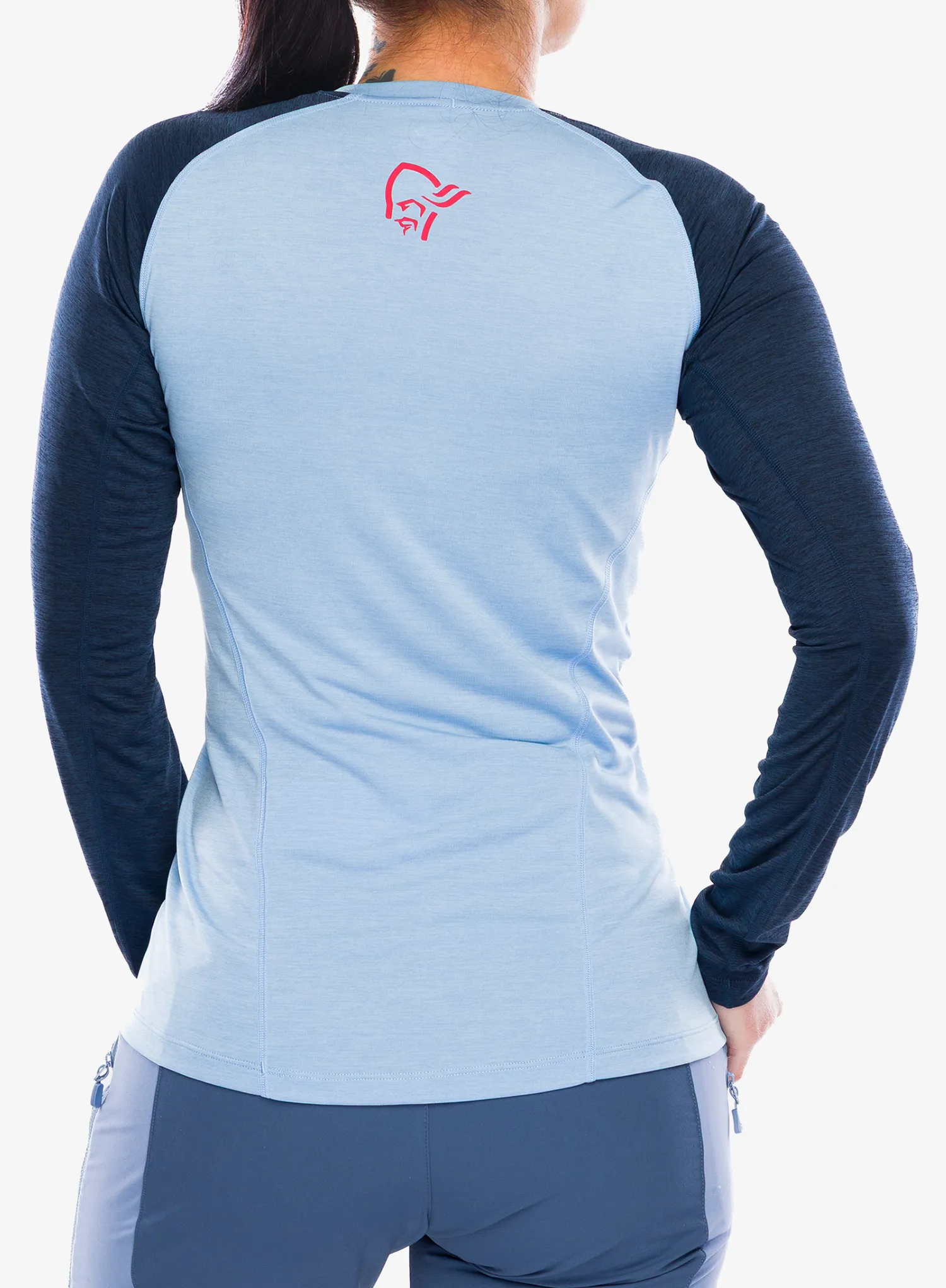Marškinėliai ilgomis rankovėmis moterims Norrona Fjora Equaliser Lightweight Long Sleeve - frozen fjord
