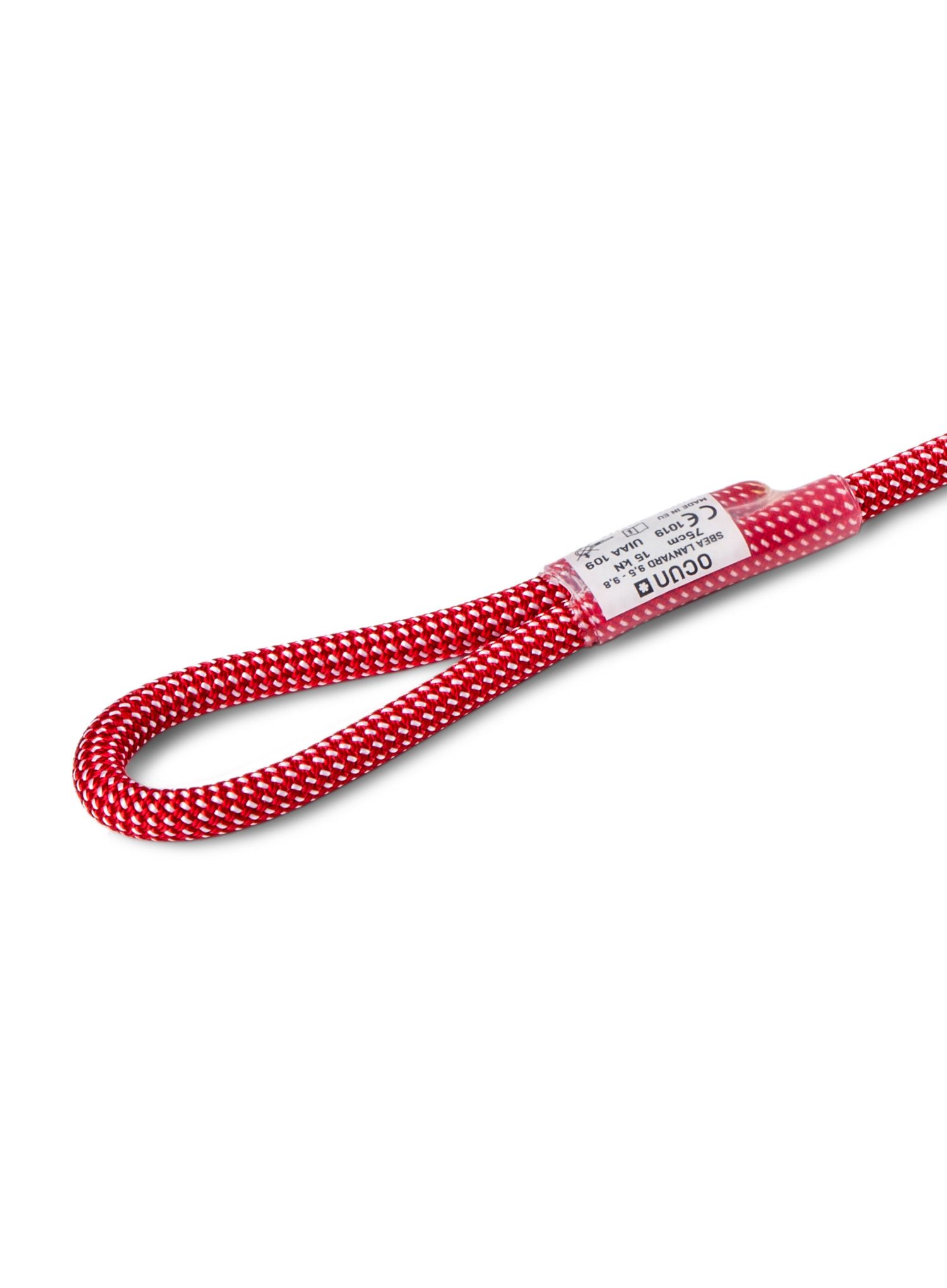 Smūgio sugėrėjas Ocun Sbea Lanyard 9,5 mm 75 cm - red/white