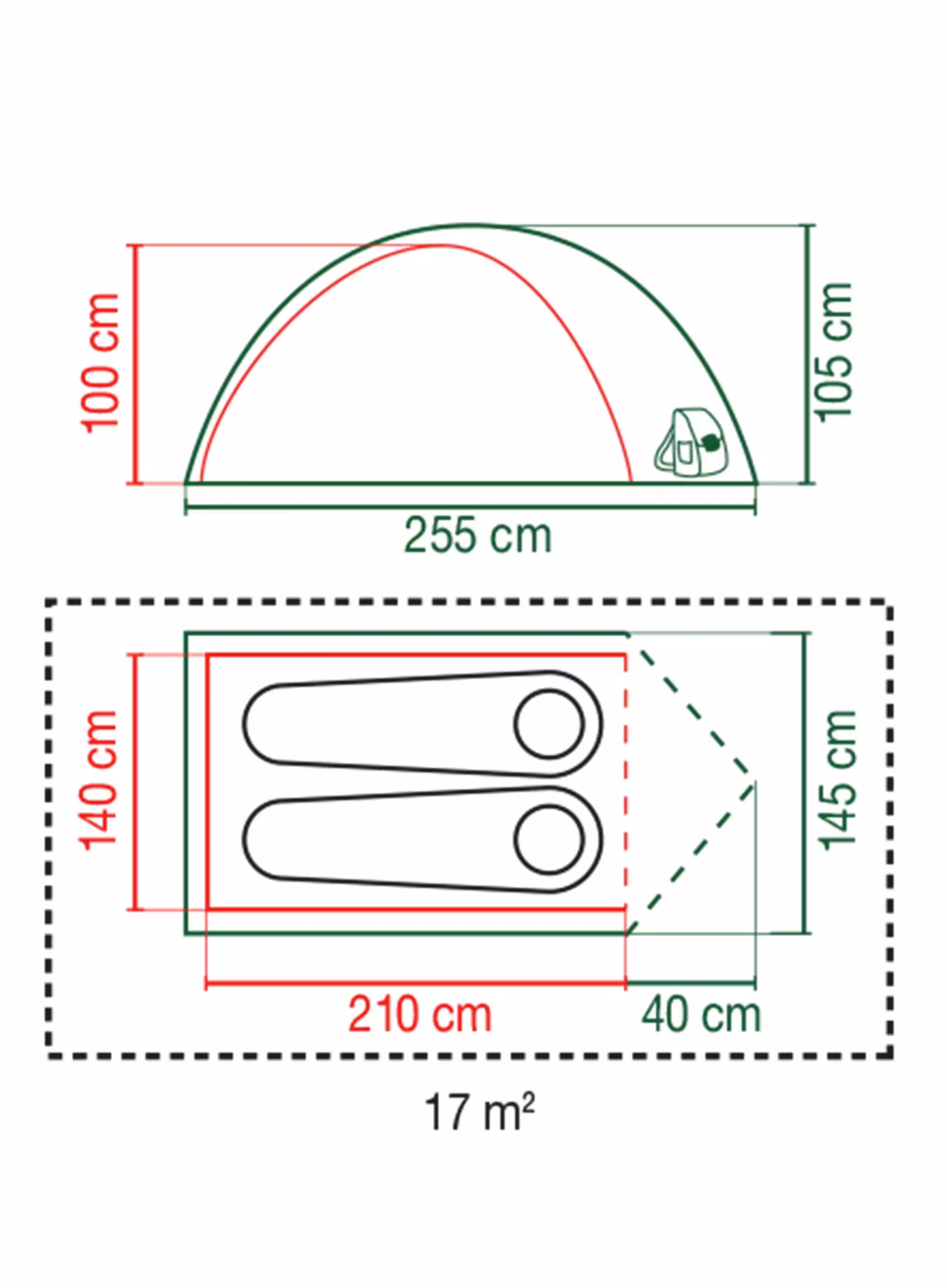Dvivietė palapinė Coleman Darwin 2+ Blackout