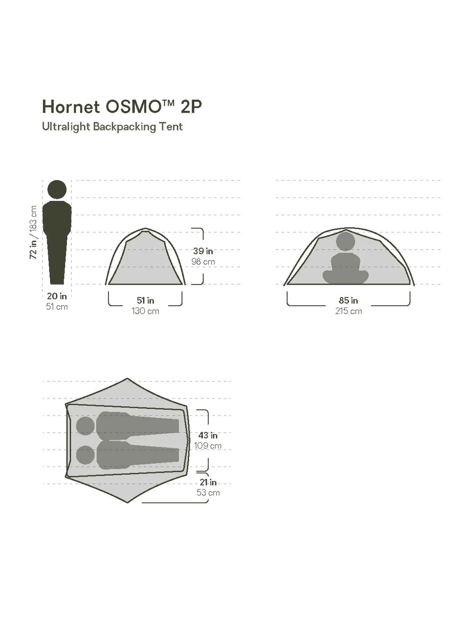 Dvivietė palapinė Nemo Hornet OSMO 2P - goodnight gray
