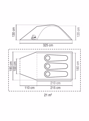 Trivietė palapinė Coleman Darwin 3 Plus Blackout