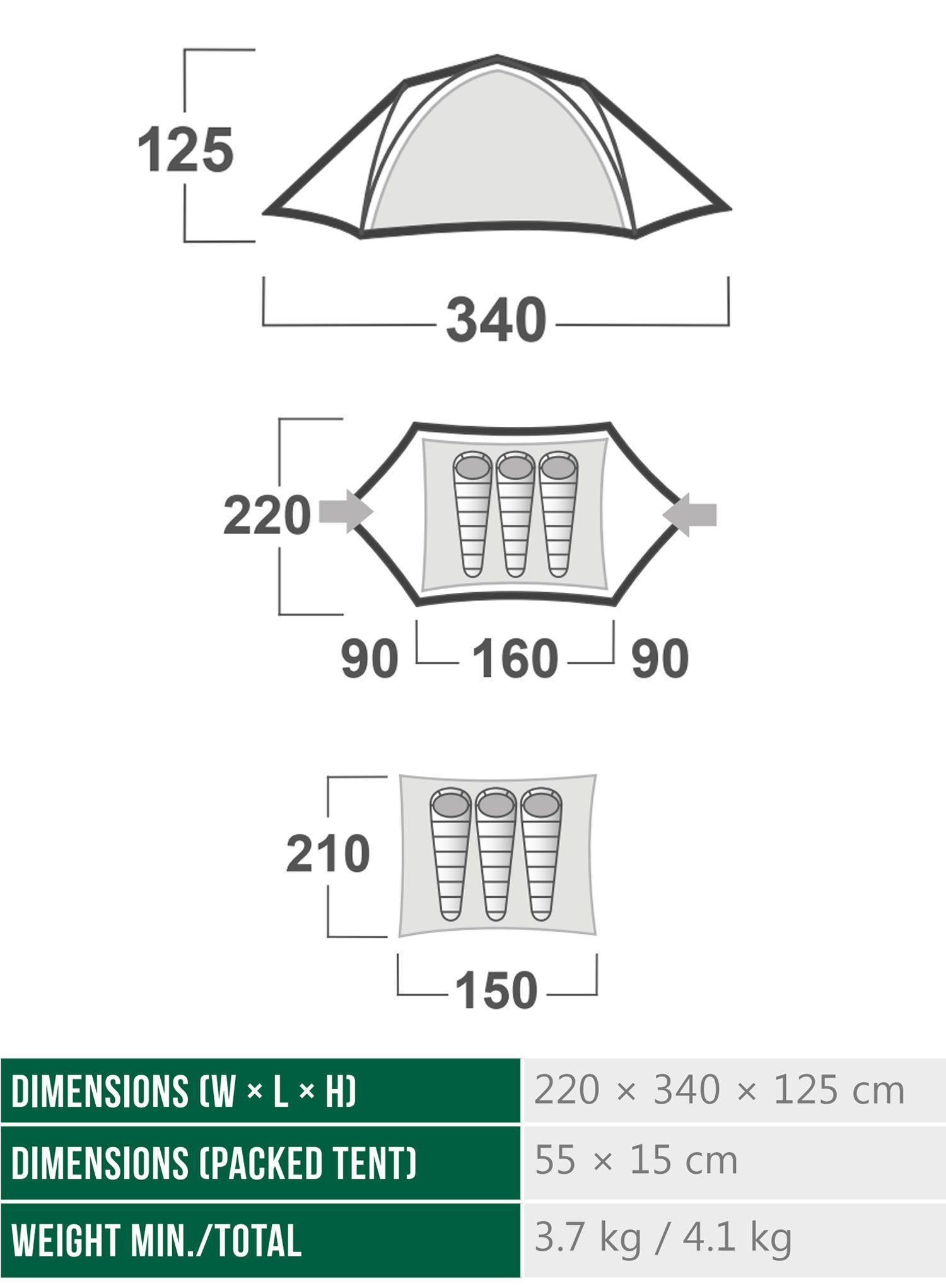 Turistinė palapinė Husky Burton 2-3 - green