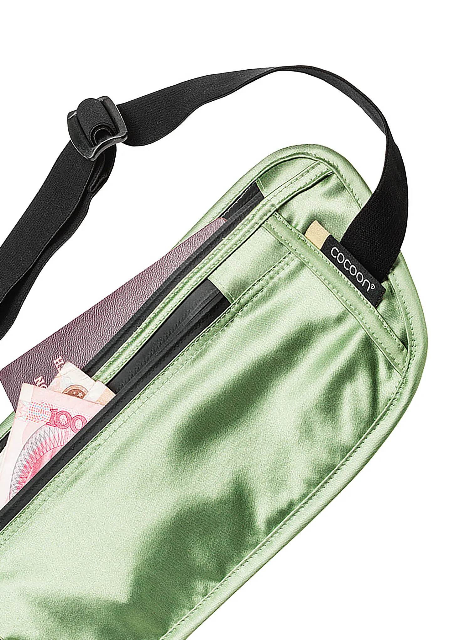 Piniginė ant juosmens Cocoon Secret Waist Wallet - Silk - light green