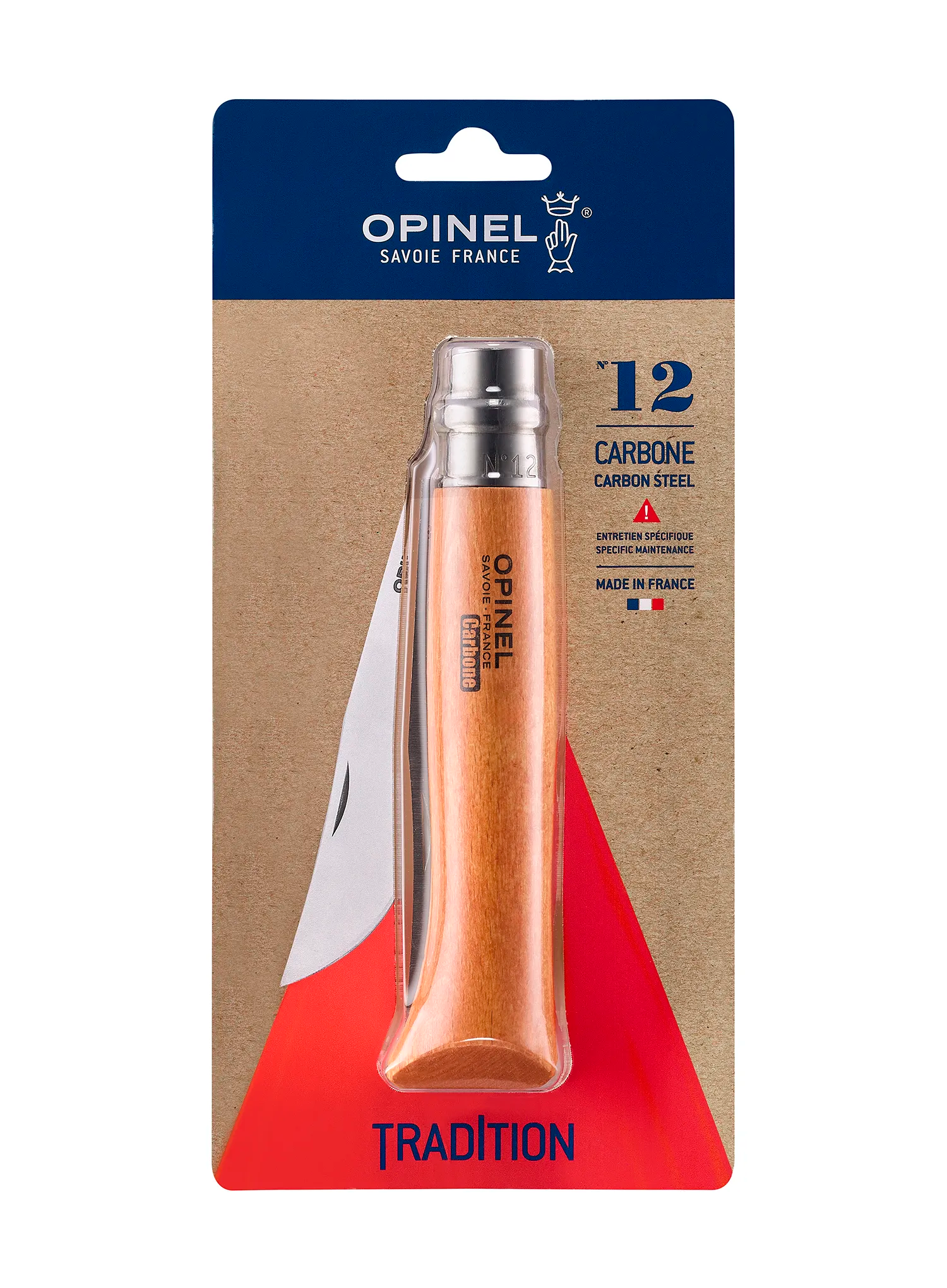 Sulankstomas peilis Opinel Carbon no.12 - light wood