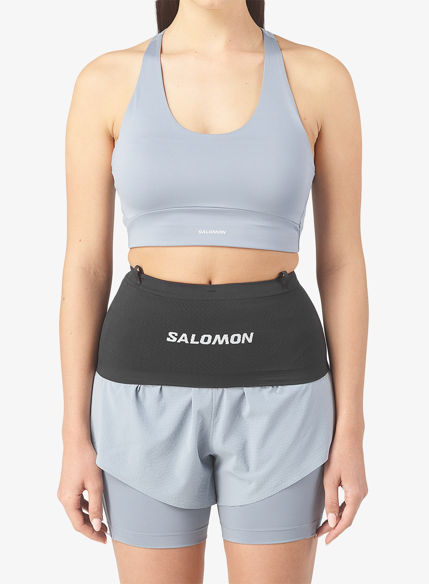Bėgimo diržas Salomon Adv Skin Seamless Belt - black/white