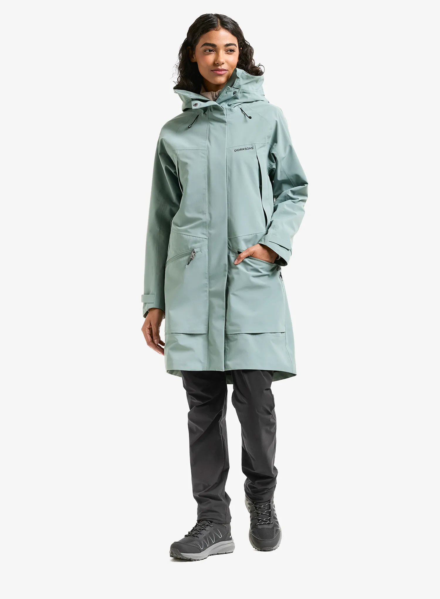 Striukė nuo lietaus moterims Didriksons Ilma Parka 8 - factory blue
