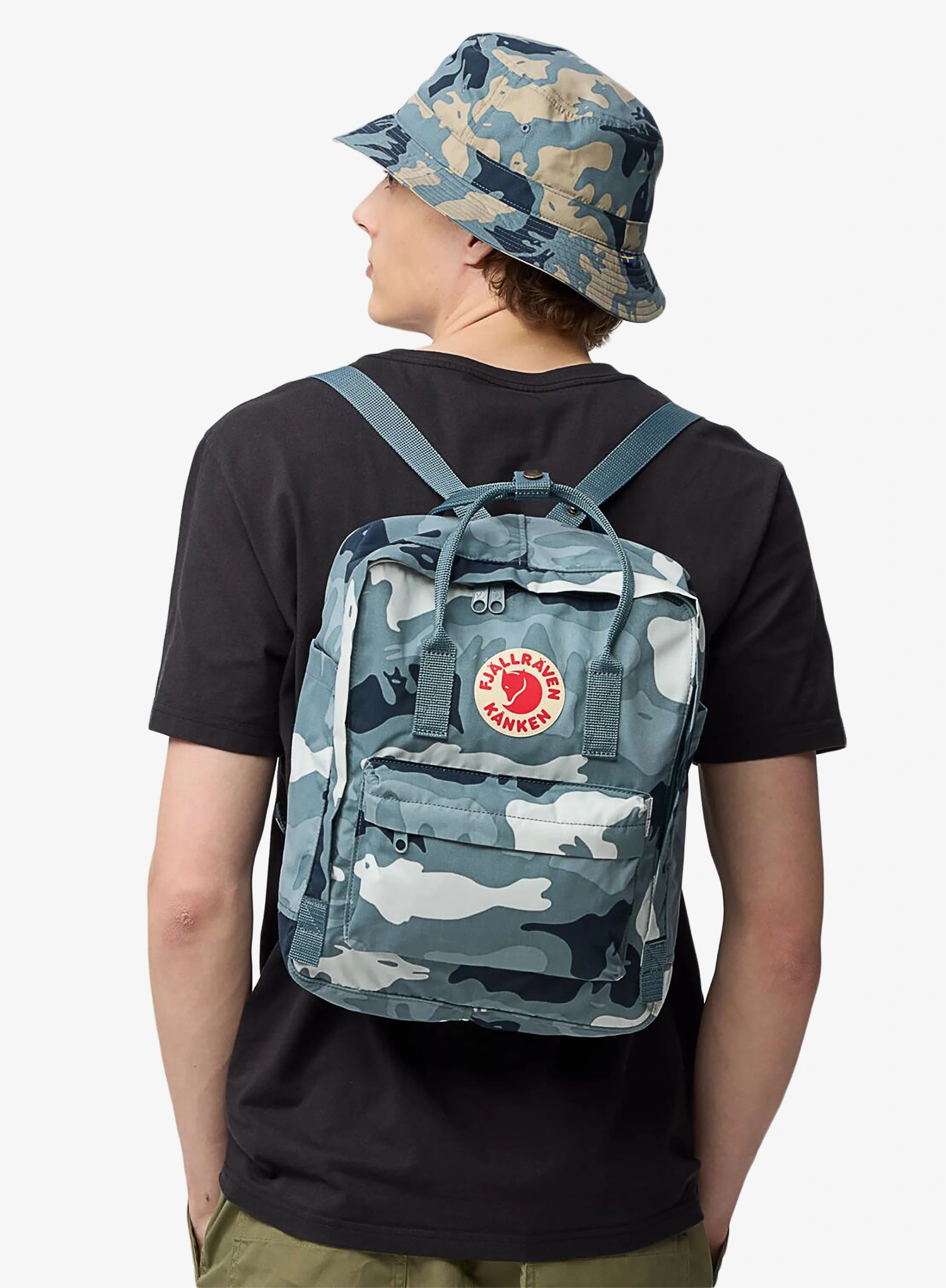 Miesto kuprinė Fjallraven Kanken Graphics - nimbus blue/hidden animals