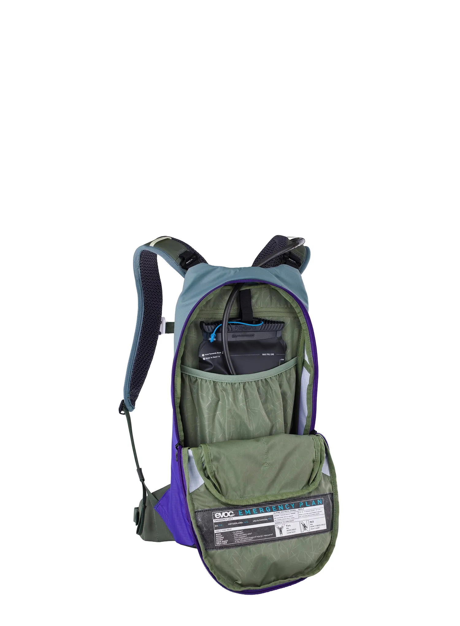 Dviratininko kuprinė Evoc Stage 6 - steel/violet/dark olive