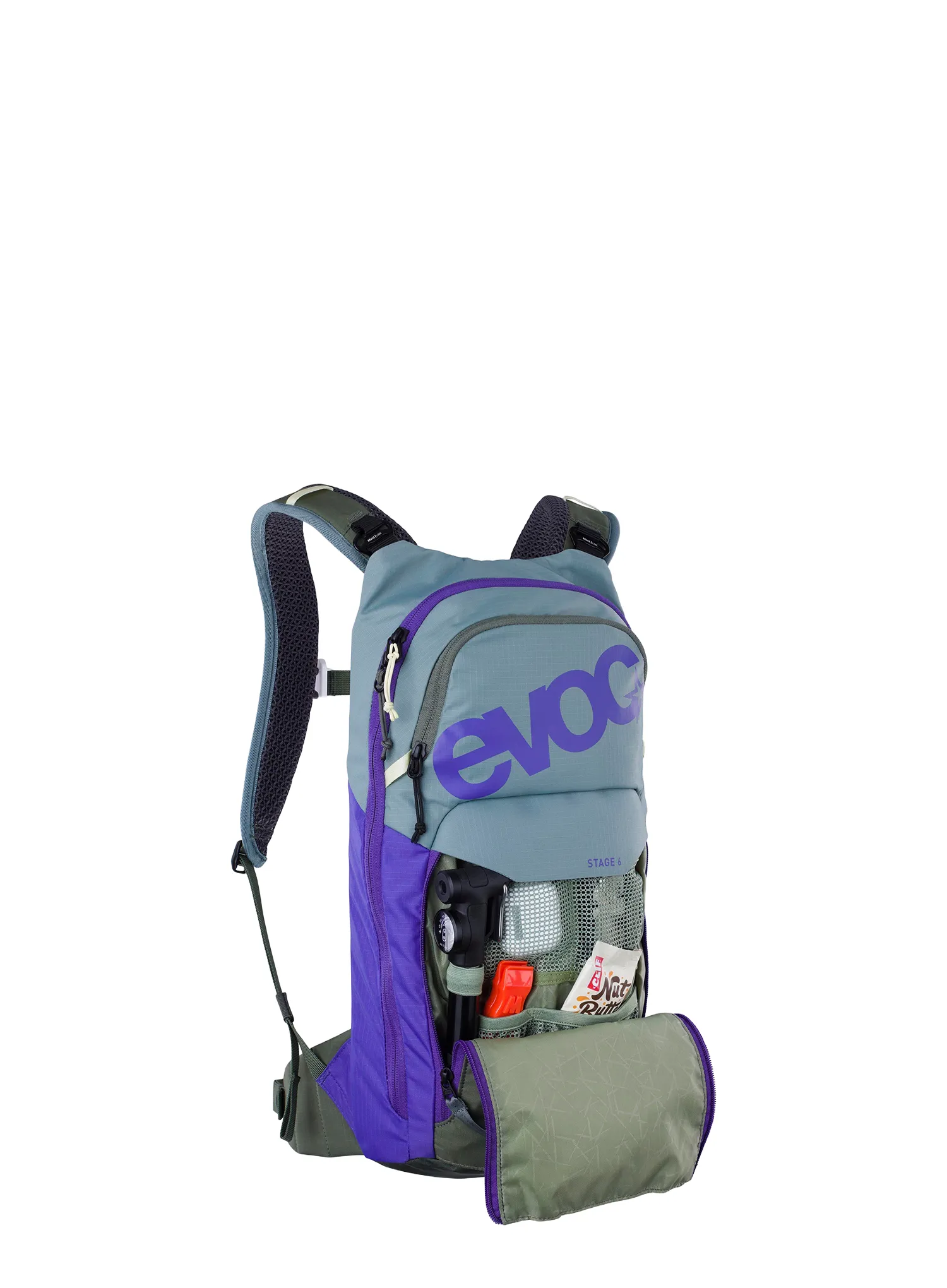 Dviratininko kuprinė Evoc Stage 6 - steel/violet/dark olive