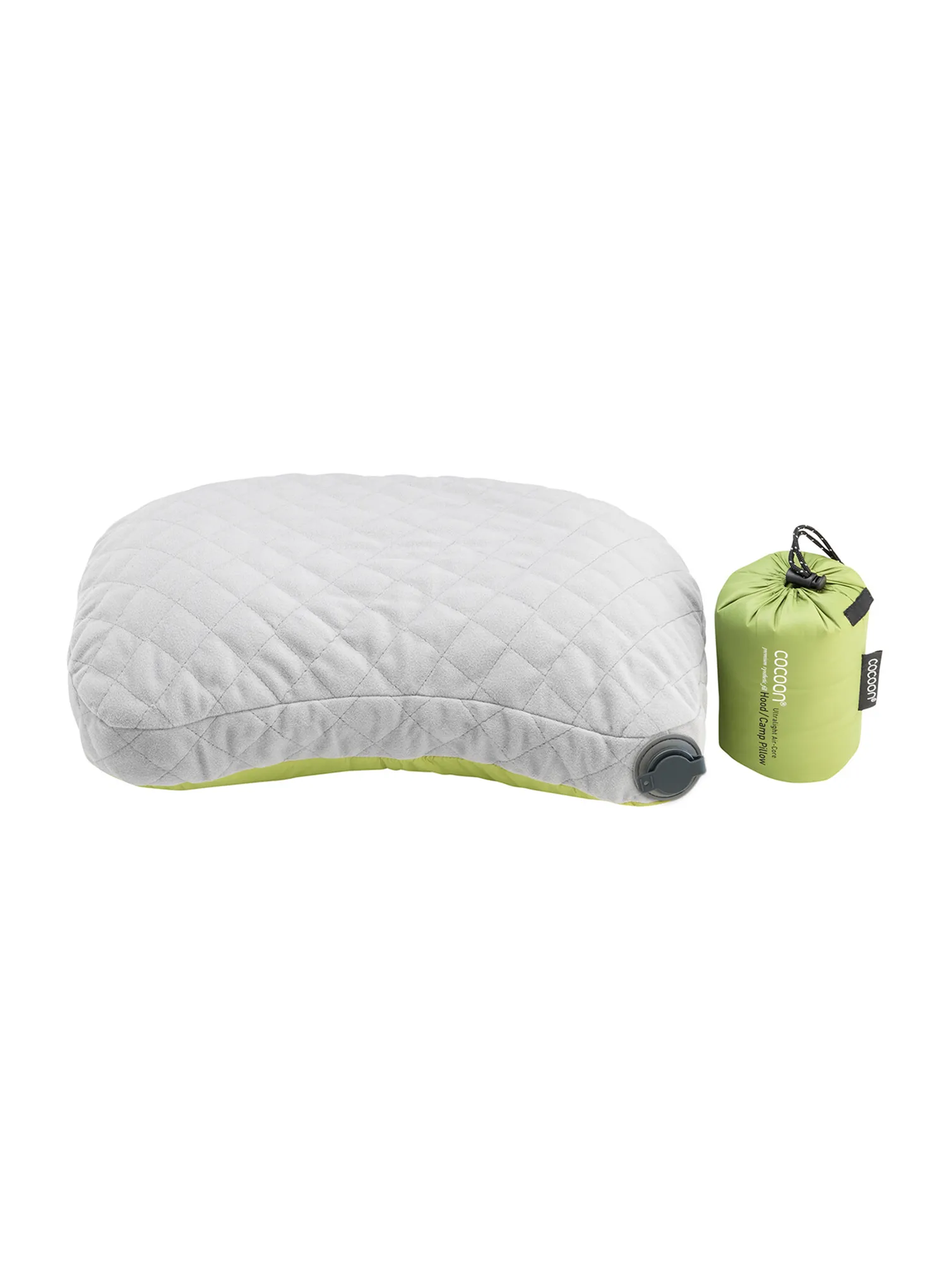 Pripučiama pagalvė Cocoon Air-Core Hood/Camp Pillow - wasabi/grey