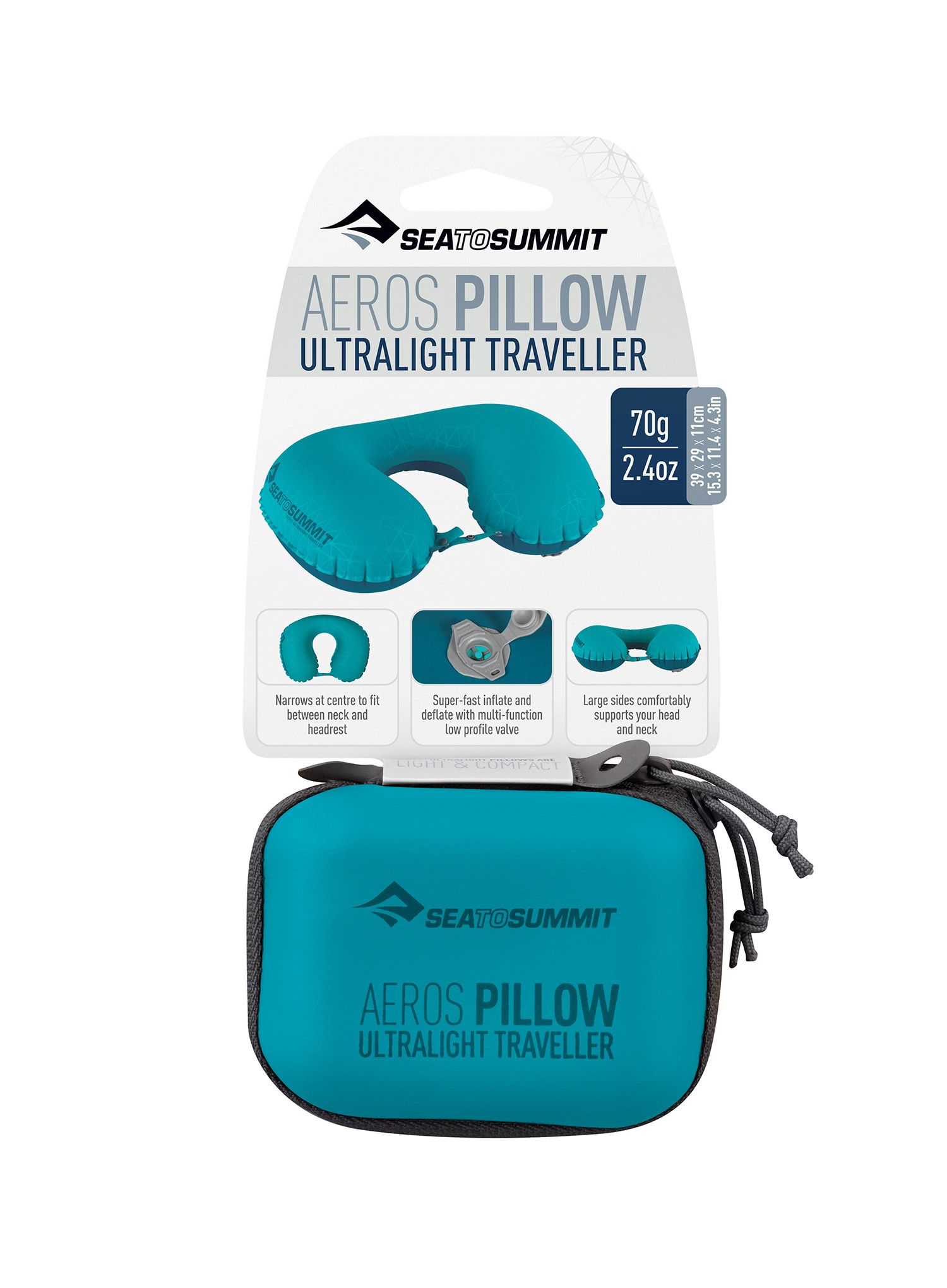 Pagalvė Sea To Summit Aeros Ultralight Pillow Traveller - aqua
