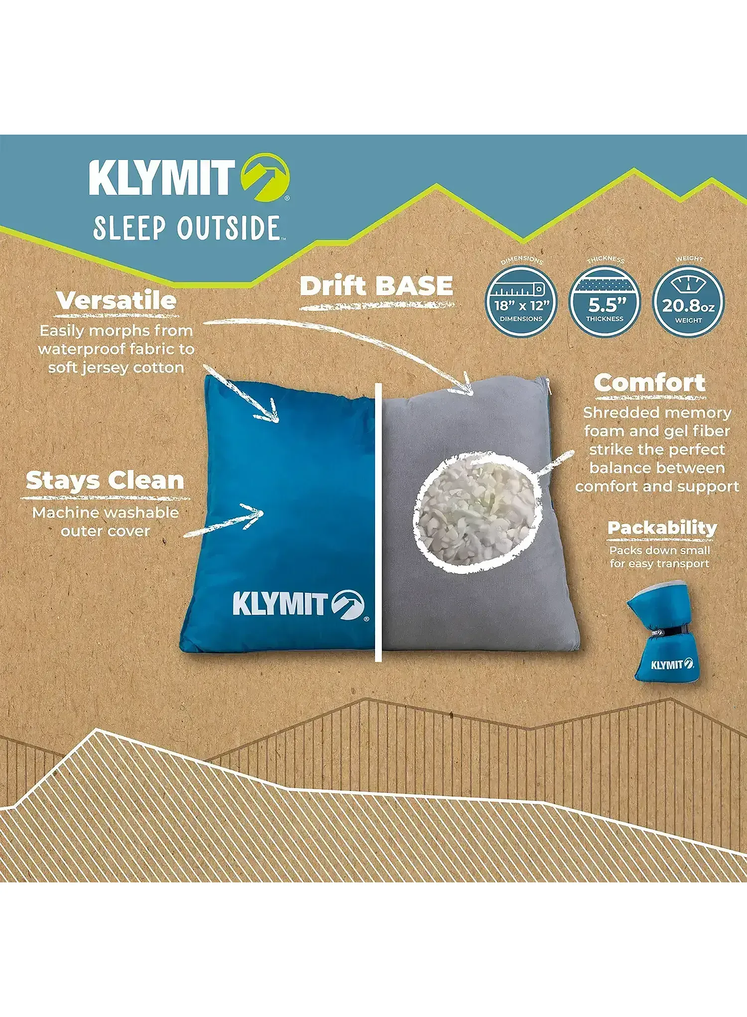 Pagalvė Klymit Drift Base - ocean depths