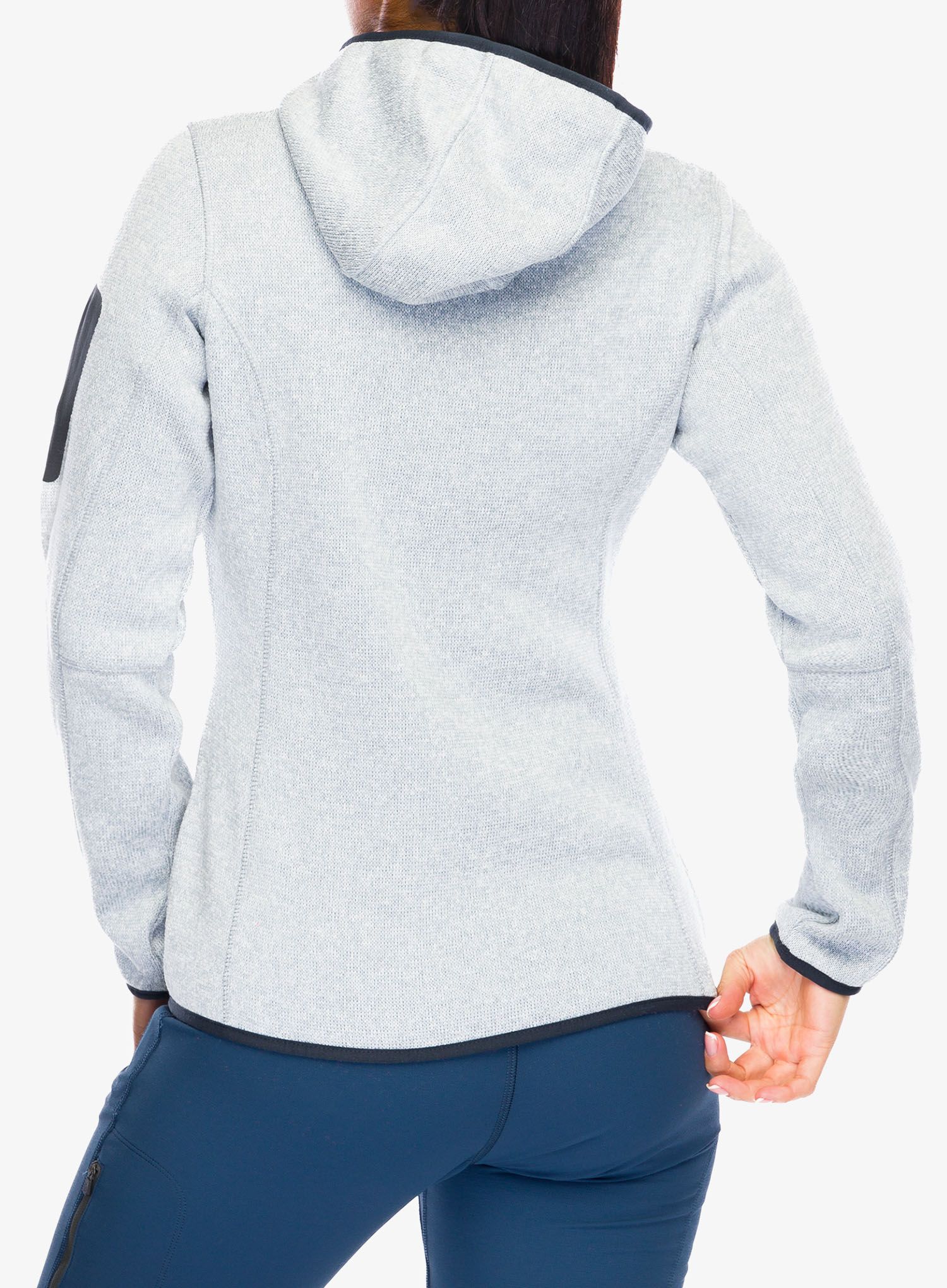 Moteriškas flisas CMP Londra Fix Hood Jacket Knitted - alluminio/antracite