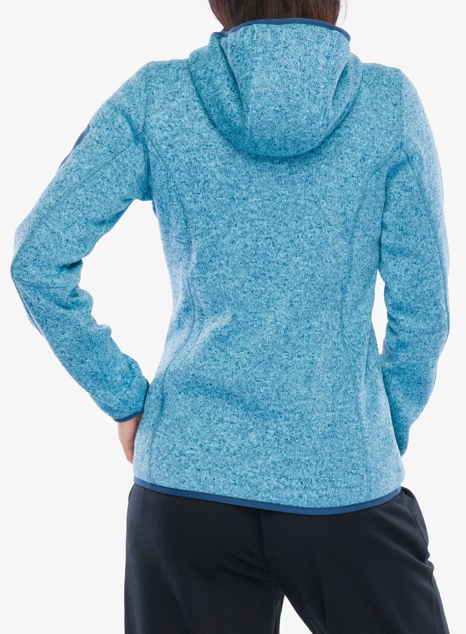 Moteriškas flisas CMP Londra Fix Hood Jacket Knitted - topazio/blue ink