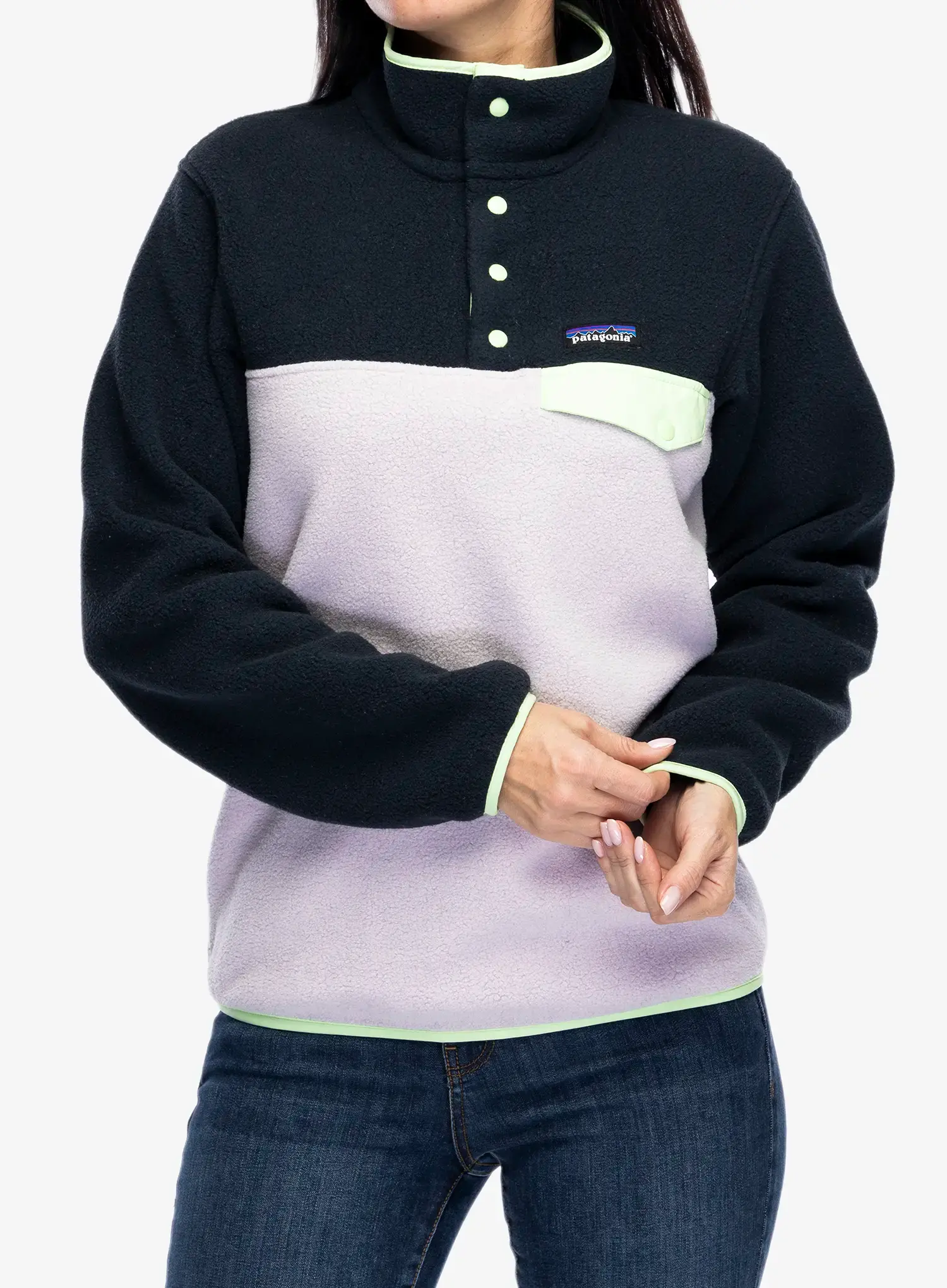 Moteriškas flisas Patagonia Lightweight Synch Snap-T Pullover - echo purple