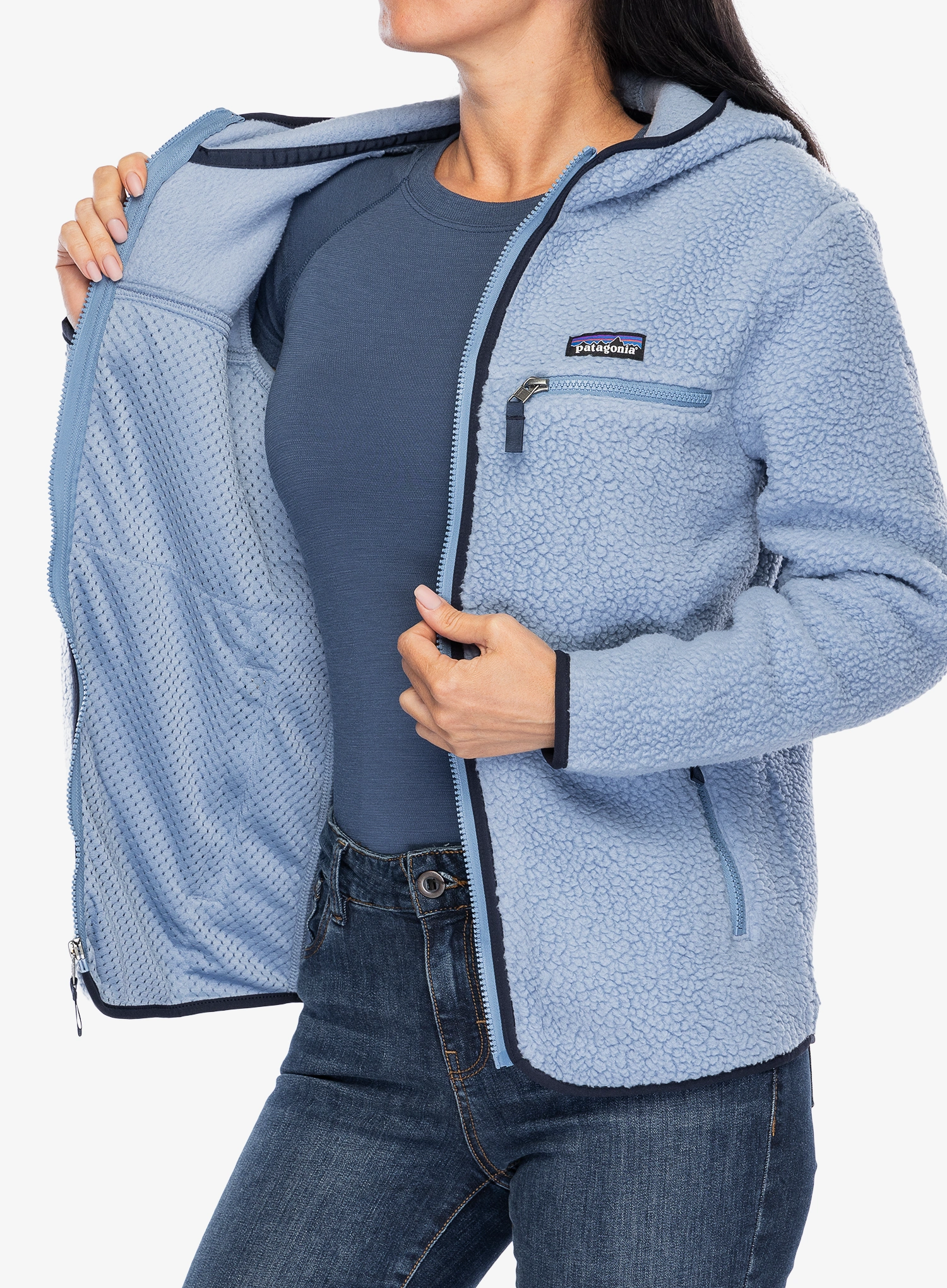 Moteriškas flisas Patagonia Retro Pile Hoody - barnacle blue