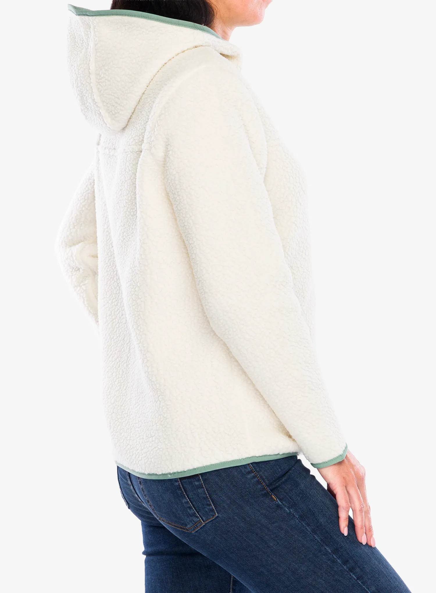 Moteriškas flisas Patagonia Retro Pile Hoody - natural/ellwood green