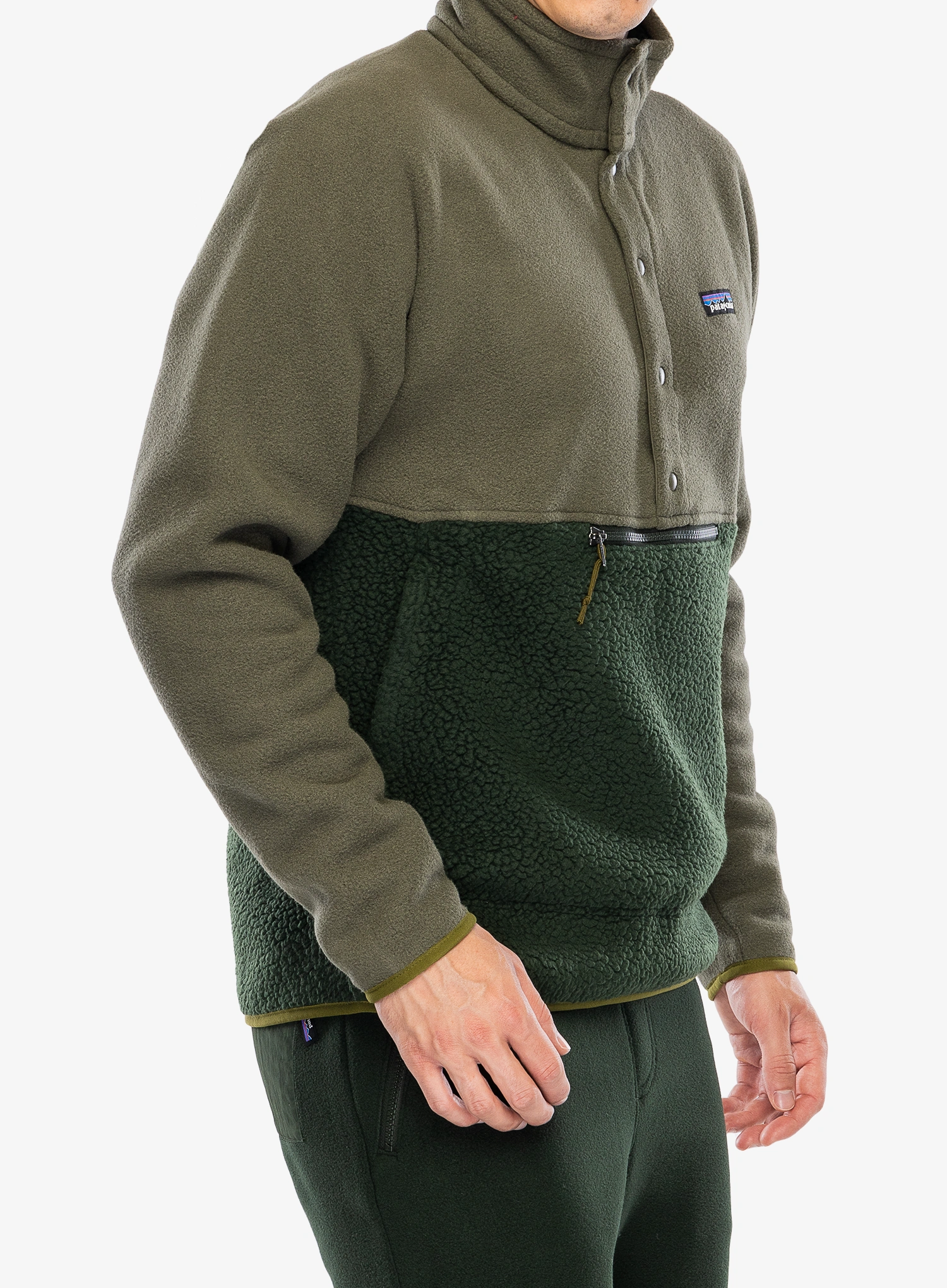 Flisinė striukė Patagonia Retro Pile 1/2 Snap Pullover - old growth green