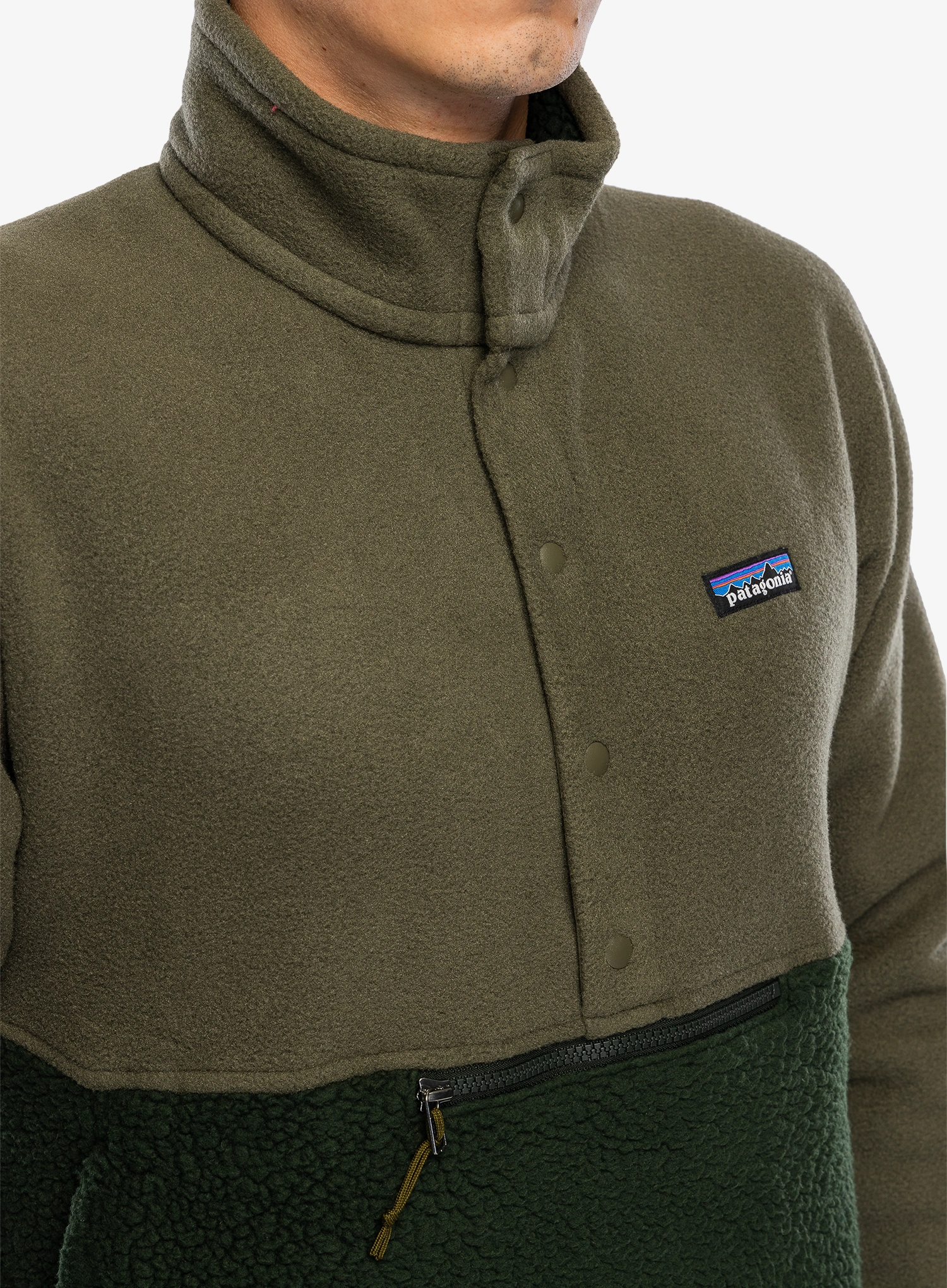 Flisinė striukė Patagonia Retro Pile 1/2 Snap Pullover - old growth green