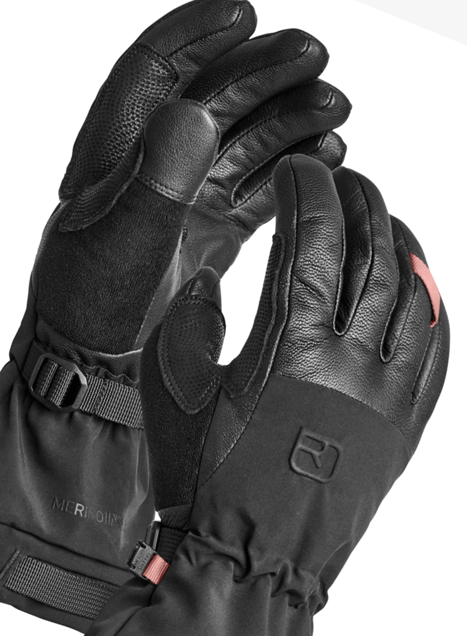Slidinėjimo pirštinės moterims Ortovox Merino Freeride Glove - black raven/raven