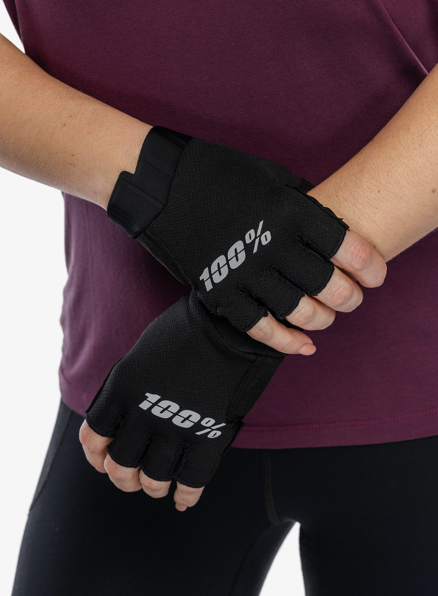 Moteriškos pirštinės be pirštų 100% Exceeda Gel Short Finger Gloves - black