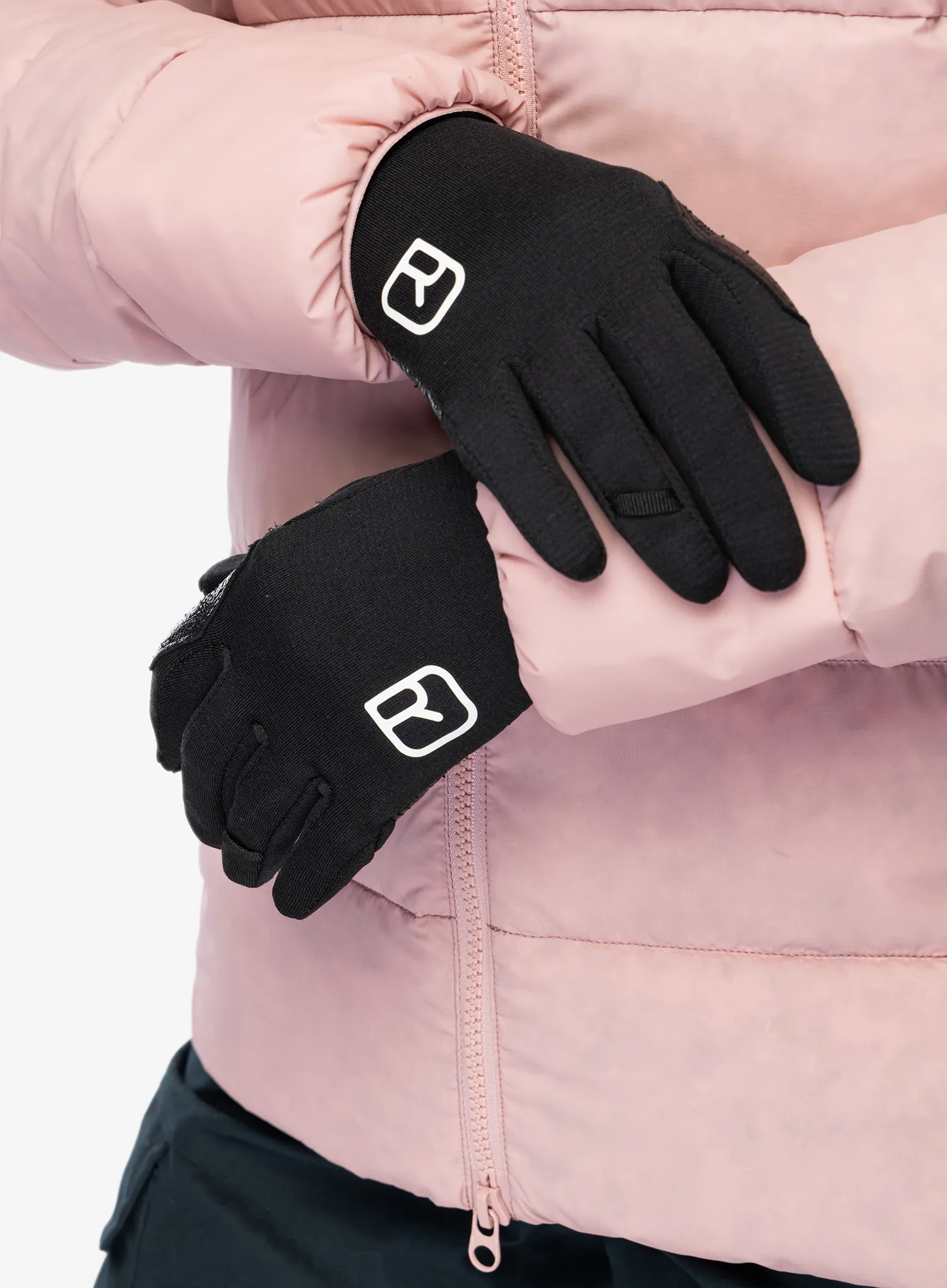 Moteriškos pirštinės Ortovox Fleece Light Glove - black raven