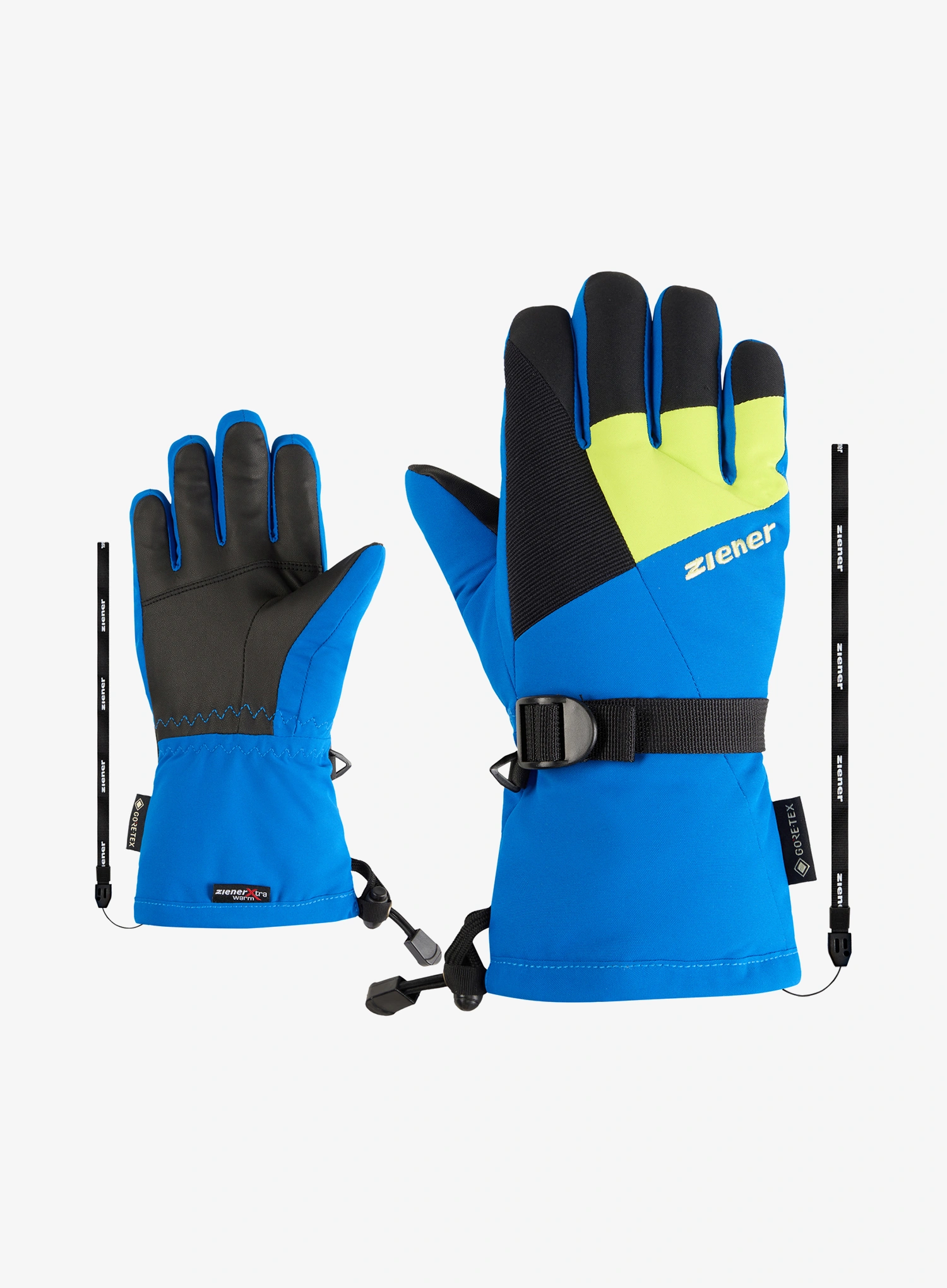 Vaikiškos pirštinės Ziener Lani GTX Junior - black/persian blue