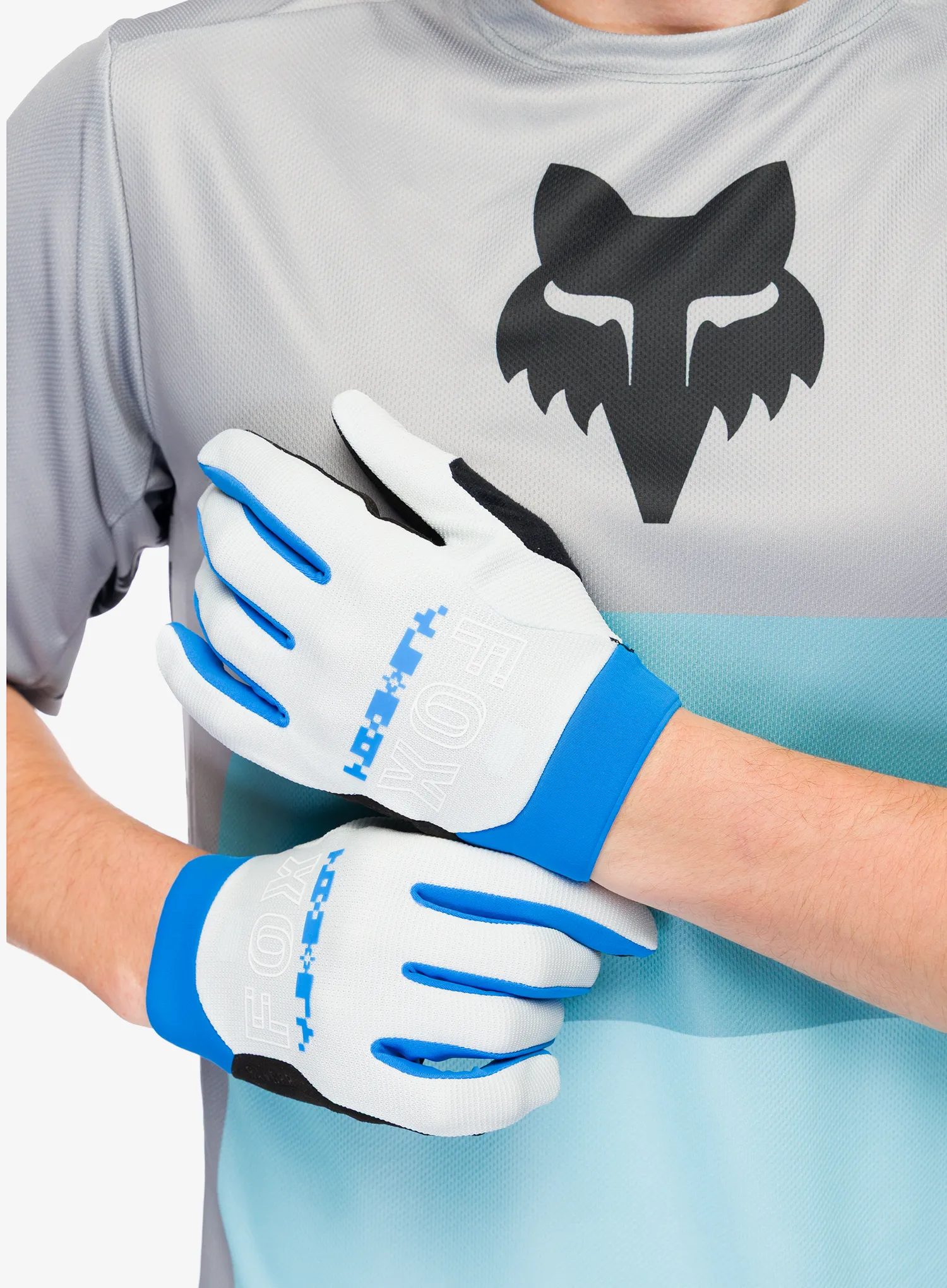 MTB pirštinės Fox Ranger Glove Digi Image - pale blue
