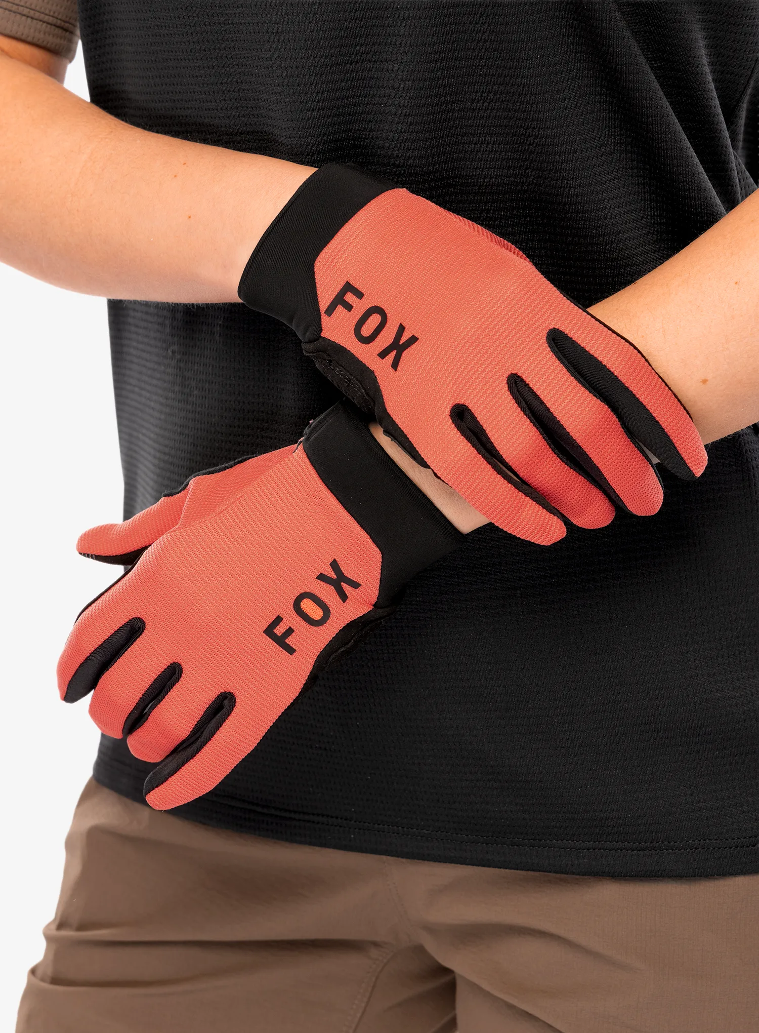 Moteriškos dviratininko pirštinės Fox Ranger Glove Gel - salmon