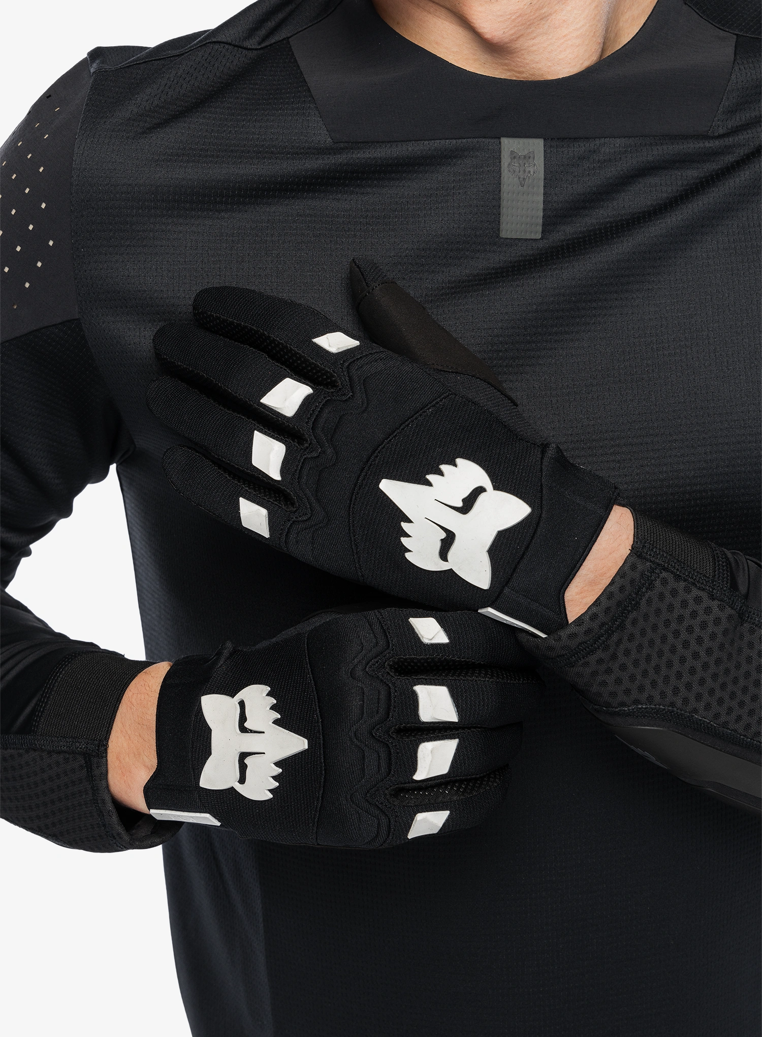 Dviratininko pirštinės Fox Dirtpaw Glove - black/black/white