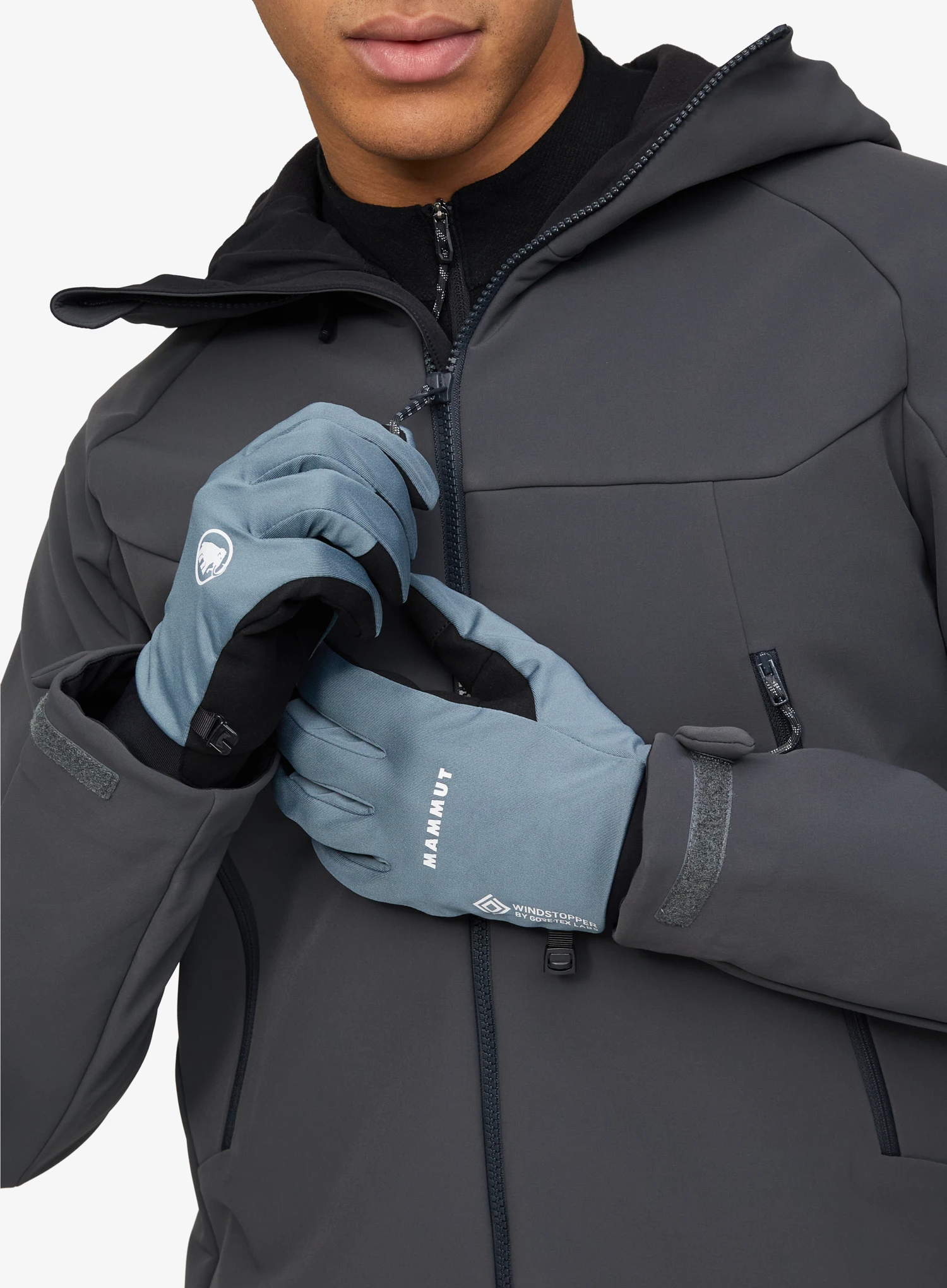 Pirštinės softshell Mammut Astro Light SO Glove - strata/black