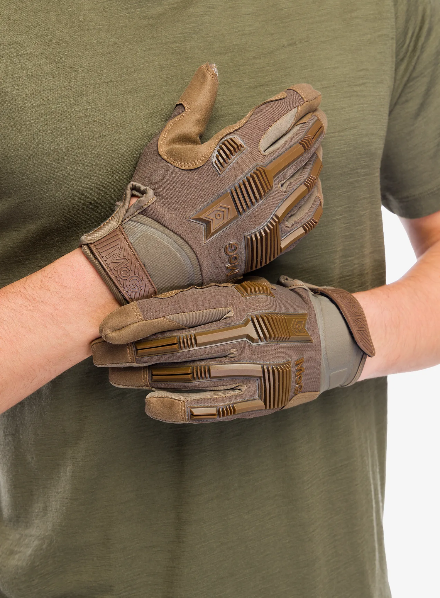 Taktinės pirštinės MoG Target High Abrasion ErgoShield - coyote brown