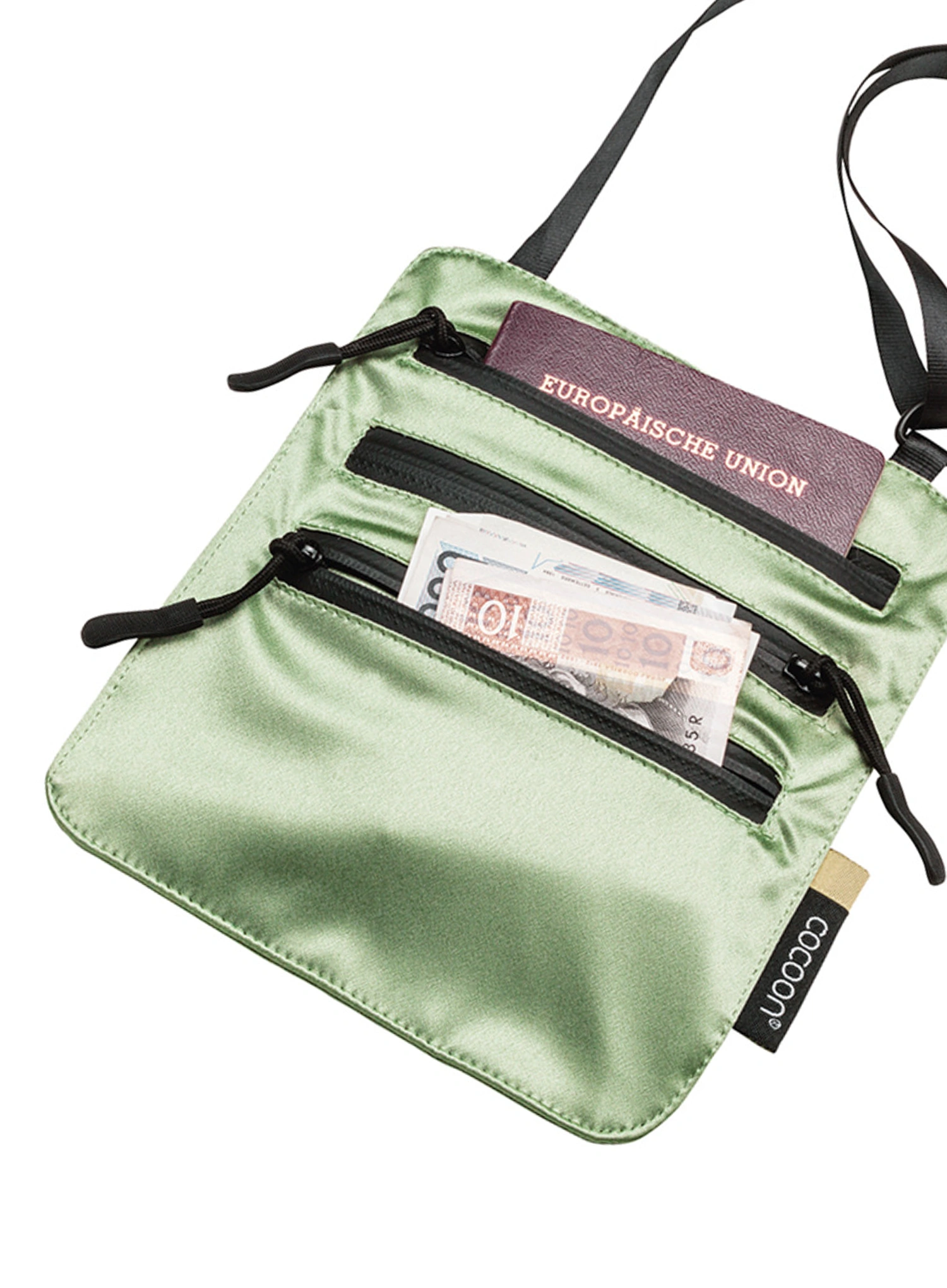 Rankinė Cocoon Secret Neck Wallet - Silk - light green