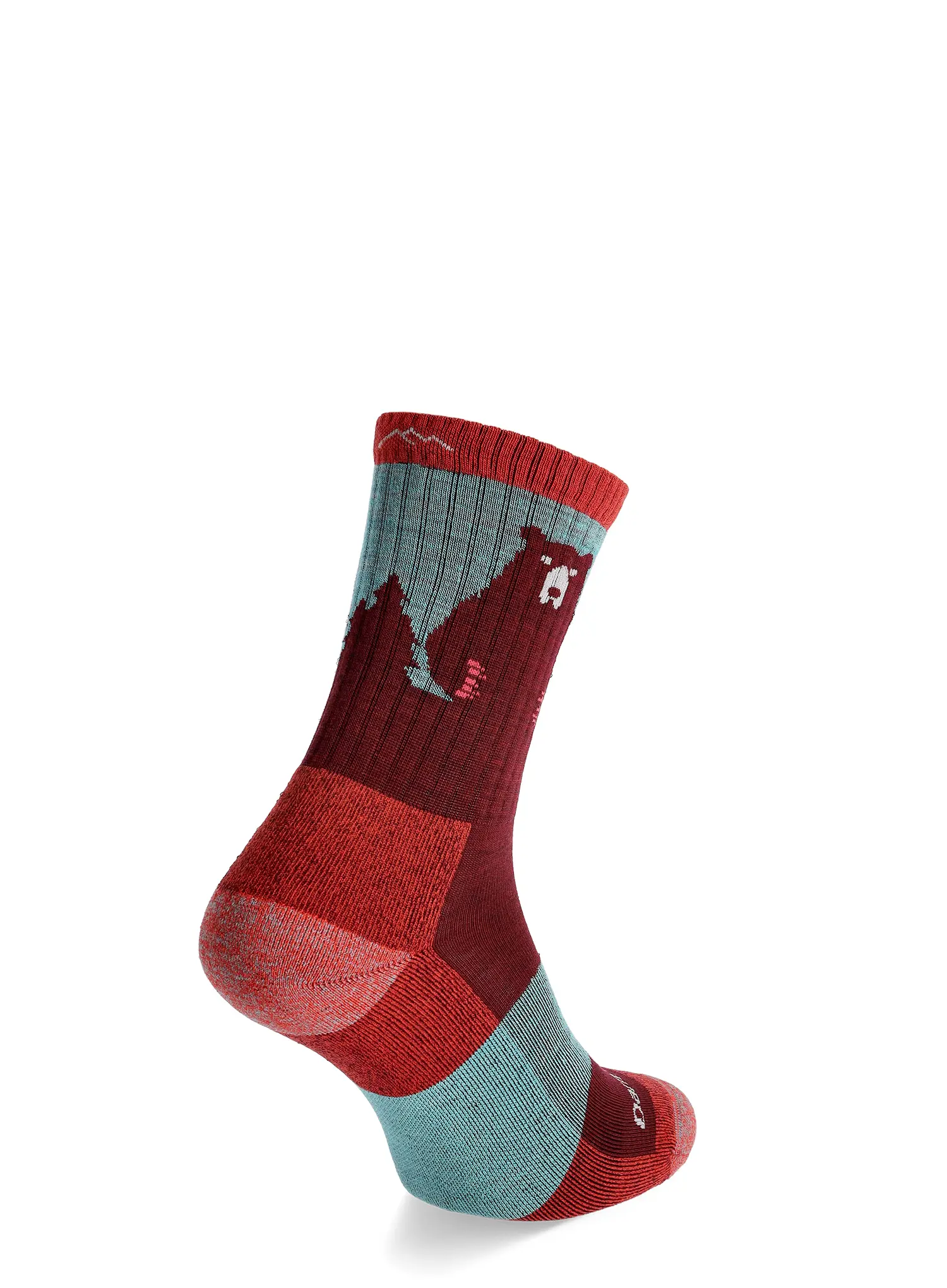 Moteriškos žygio kojinės Darn Tough Bear Town Micro Crew Lightweight - burgundy