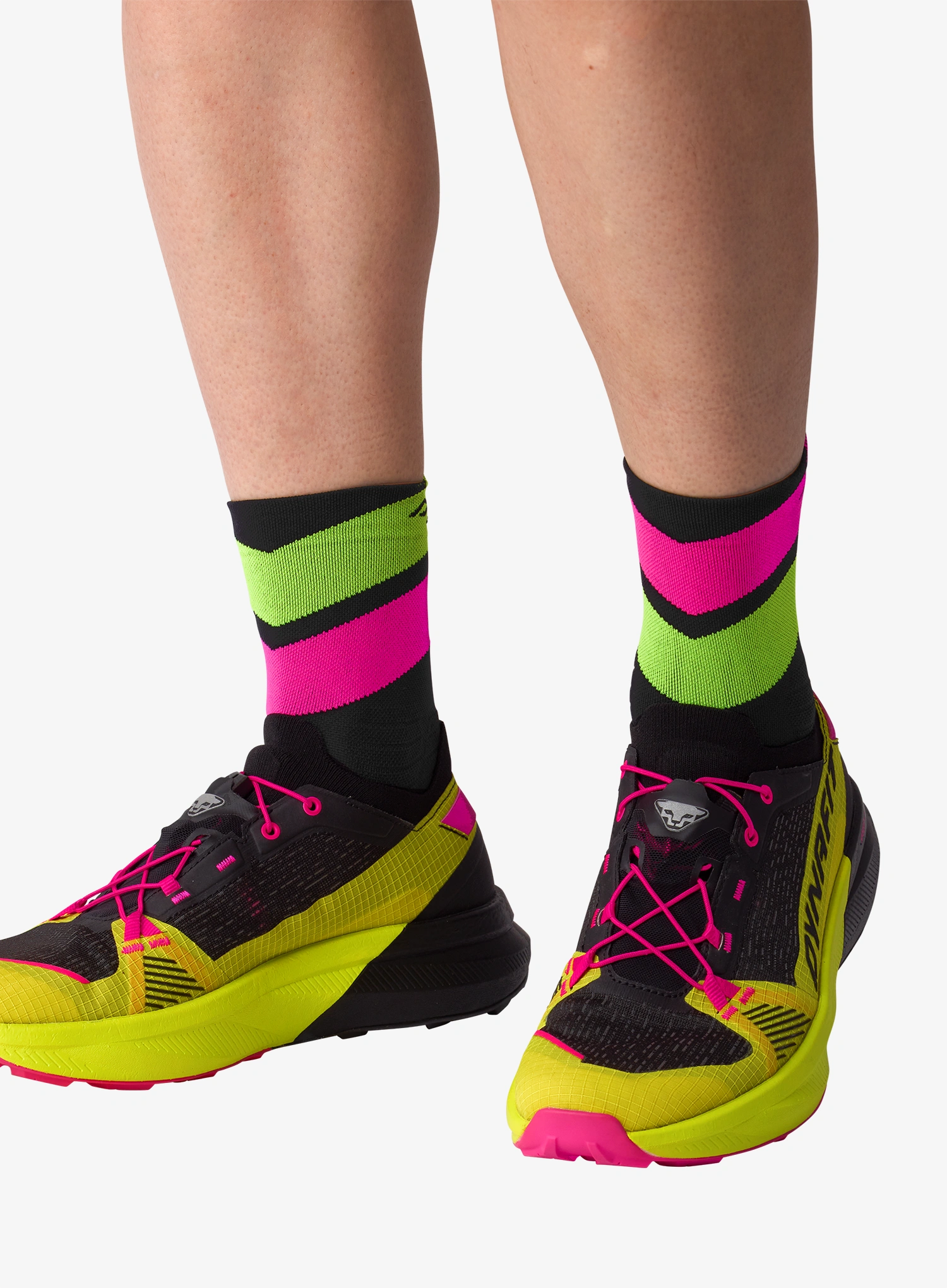 Kojinės bėgimo Dynafit Ultra Mid Socks - black out/pink glo