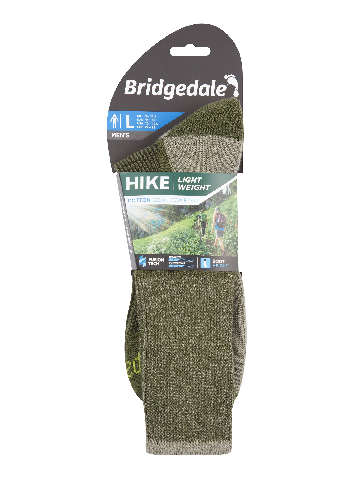 Kojinės Bridgedale Hike Lightweight Coolmax Comfort Boot - green