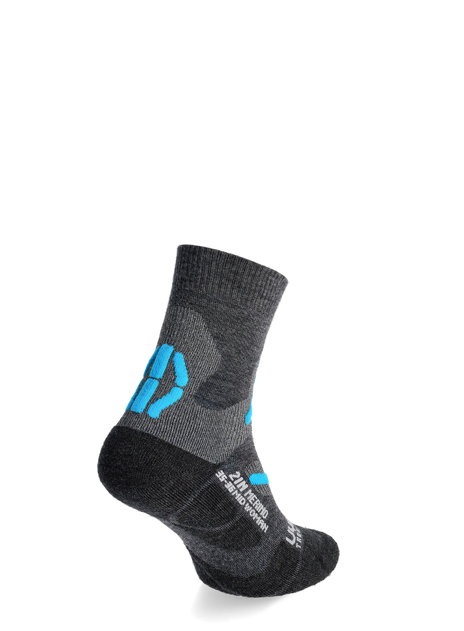 Moteriškos kojinės UYN Trekking 2IN Merino Mid Socks - mid grey/turquoise