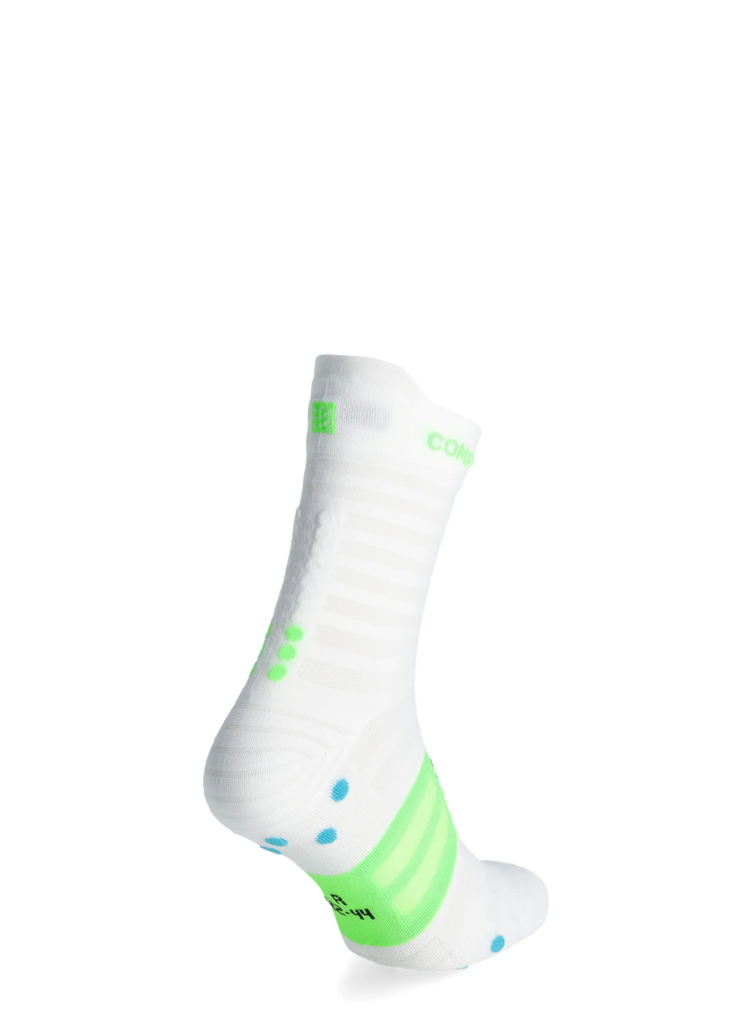 Bėgimo kojinės Compressport Pro Racing v4.0 UL Run High - white/norse blue/neon green