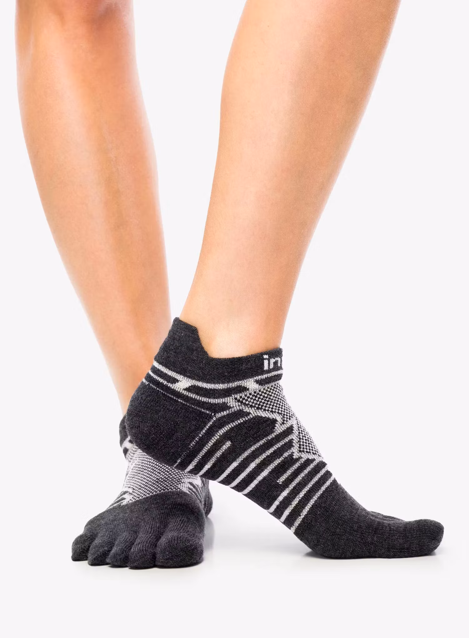 Bėgimo kojinės Injinji Ultra Run No-Show Wool - slate/slate