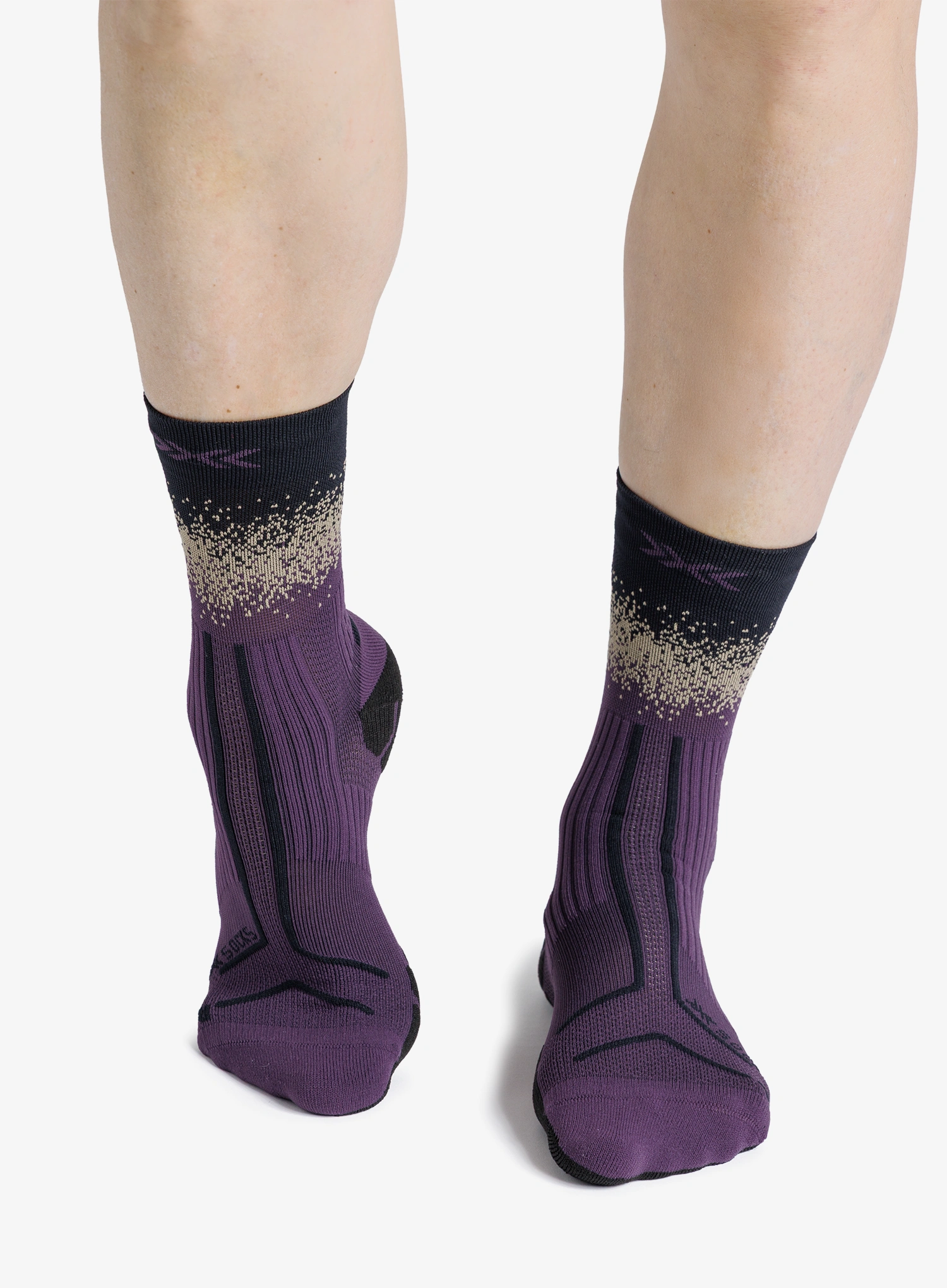Bėgimo kojinės X-Socks Trailrun Terraskin Perform Crew - deep purple/x black/sand