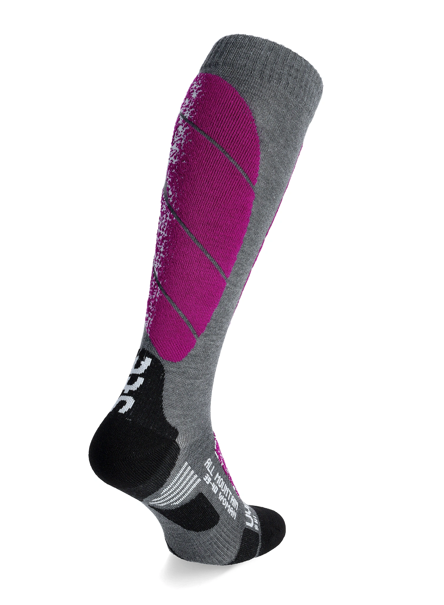 Moteriškos slidinėjimo kojinės UYN Ski All Mountain - medium grey melange/purple