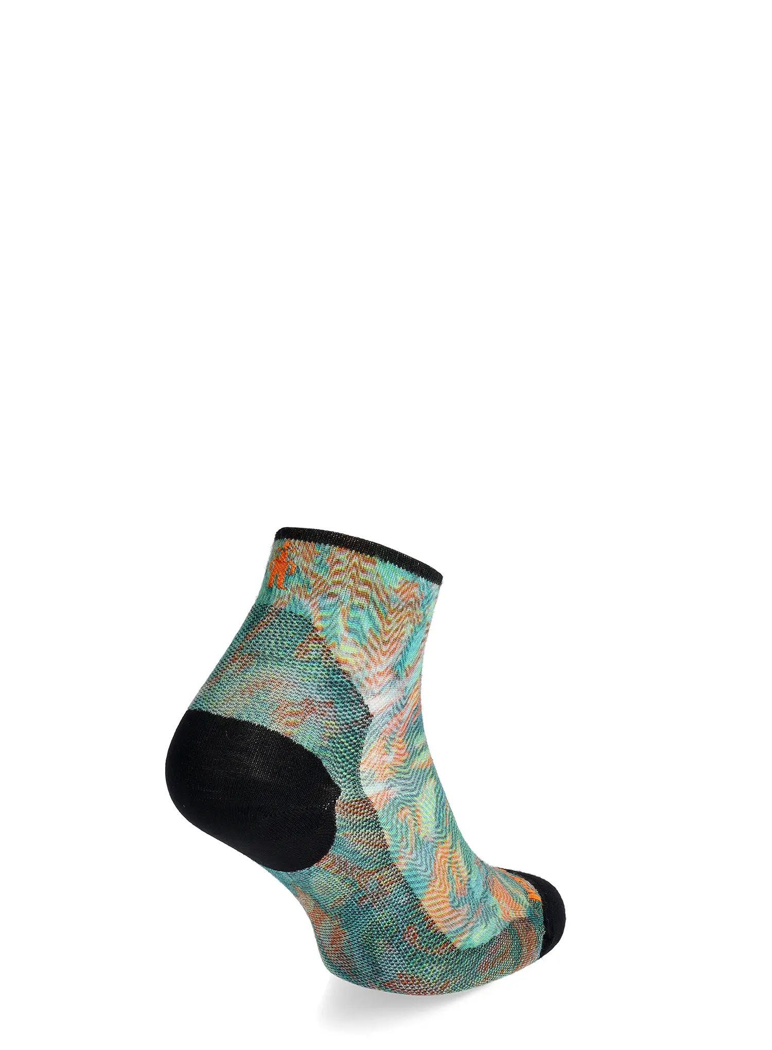 Dviratininko kojinės moterims Smartwool Bike Zero Cushion Jungle Music Print Ankle Socks - honey gold