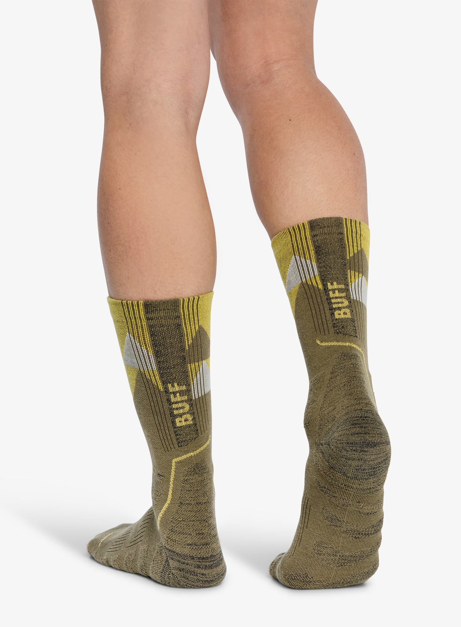 Žygio kojinės Buff Thermonet Crew Socks - olive green